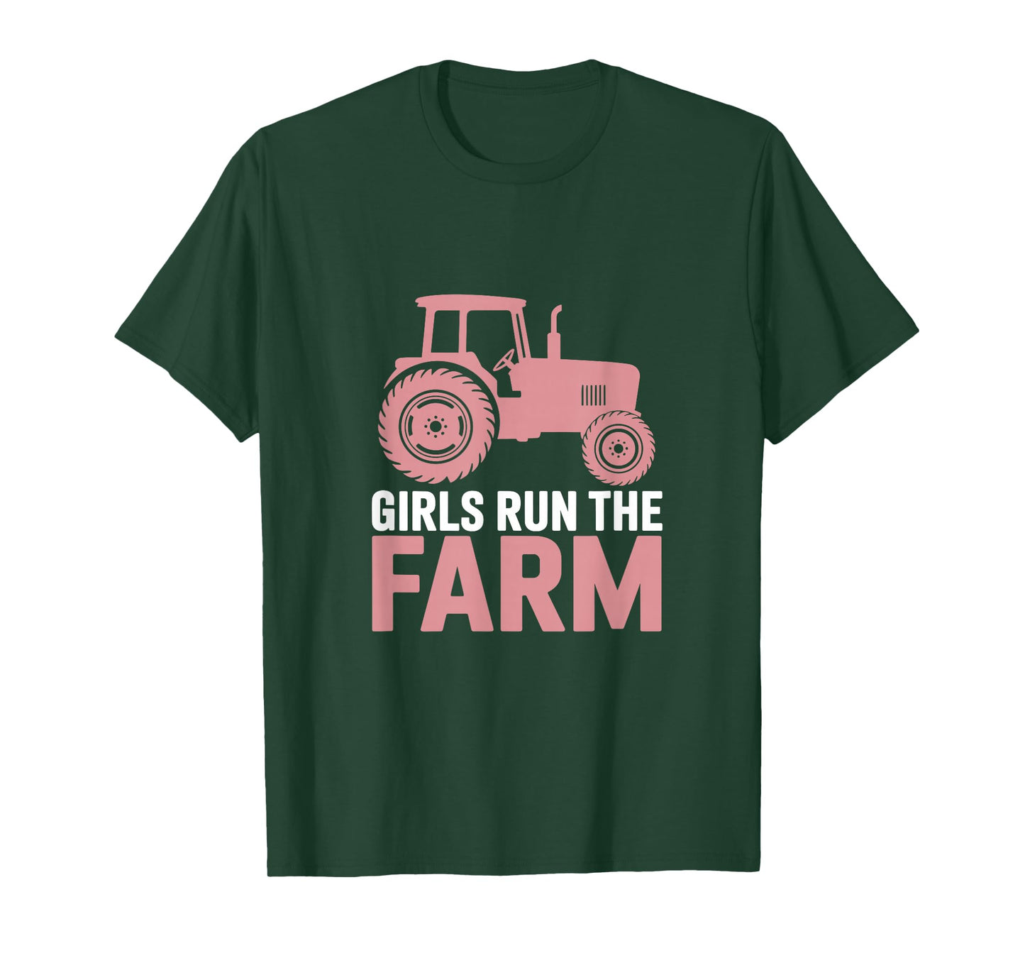 Girls Run The Farm Pink Farm Tractor Girl Women T-Shirt