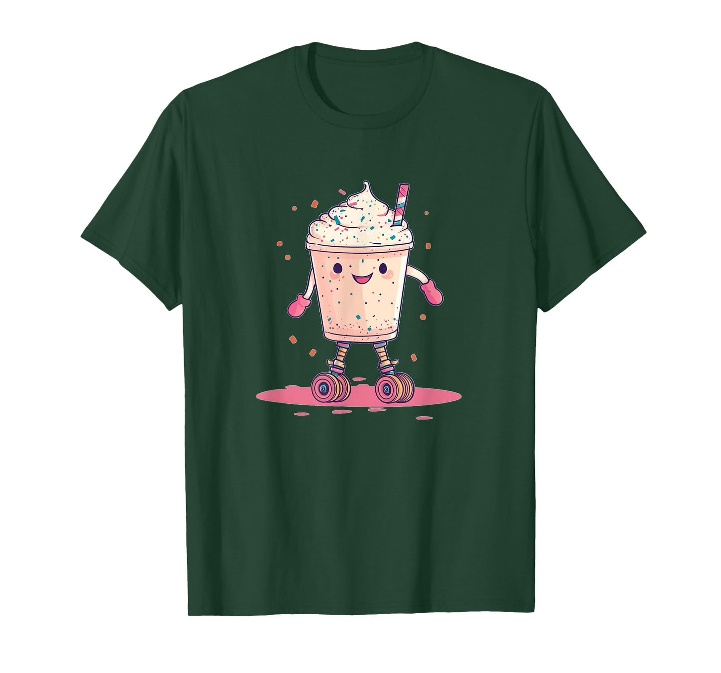 Funny Milkshake Roller Shoes Costume T-Shirt