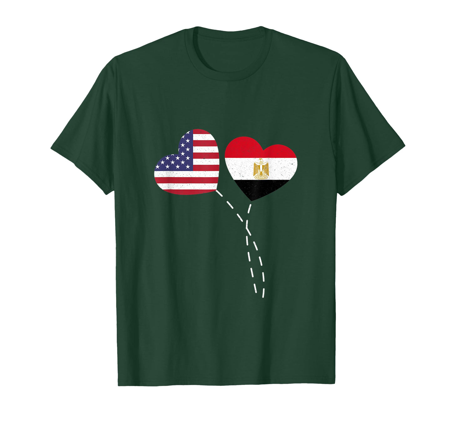 Loving Egypt USA Flag Heart Egyptian Americans Love Women Kids Men T-Shirt