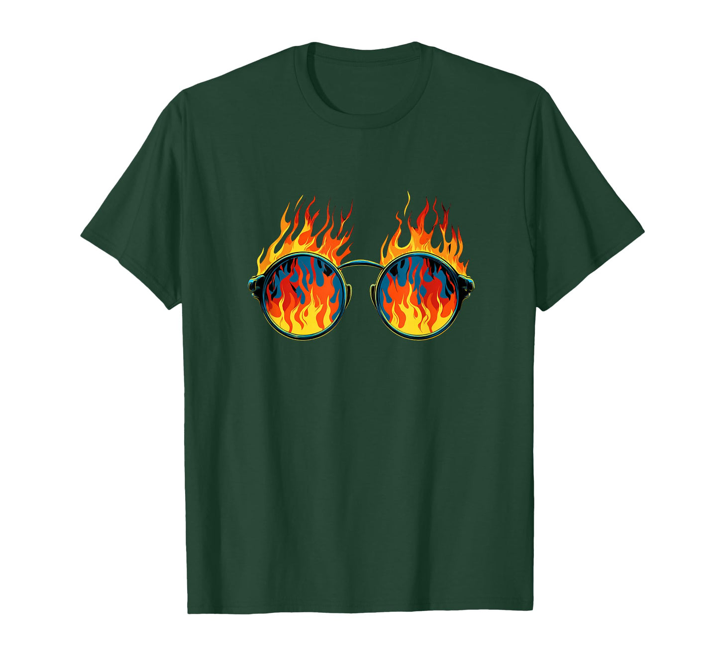 Cool Burning Glasses with Fire and Flames Costume T-Shirt