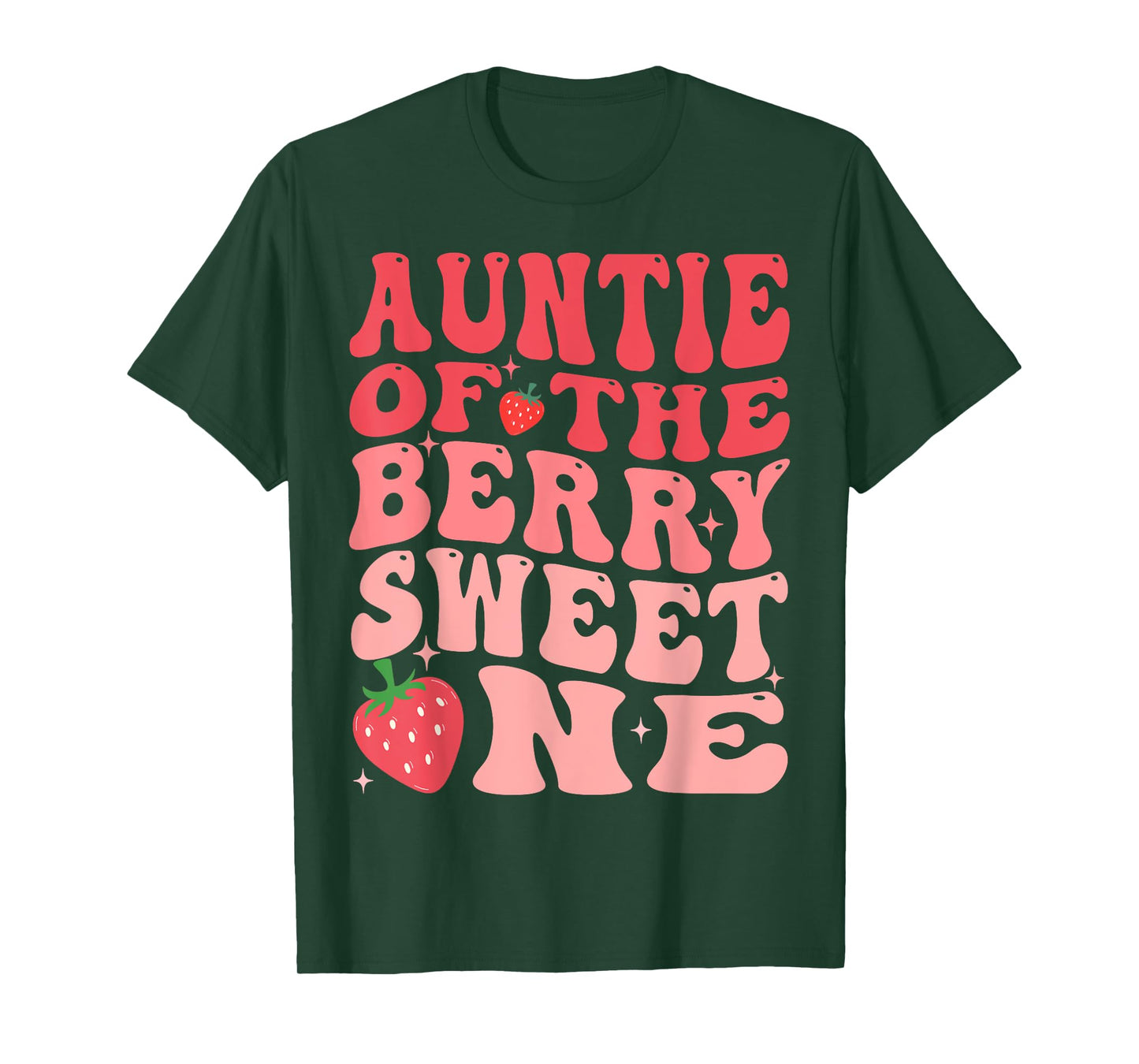 Auntie Of The Berry Sweet One 1st Birthday Strawberry T-Shirt