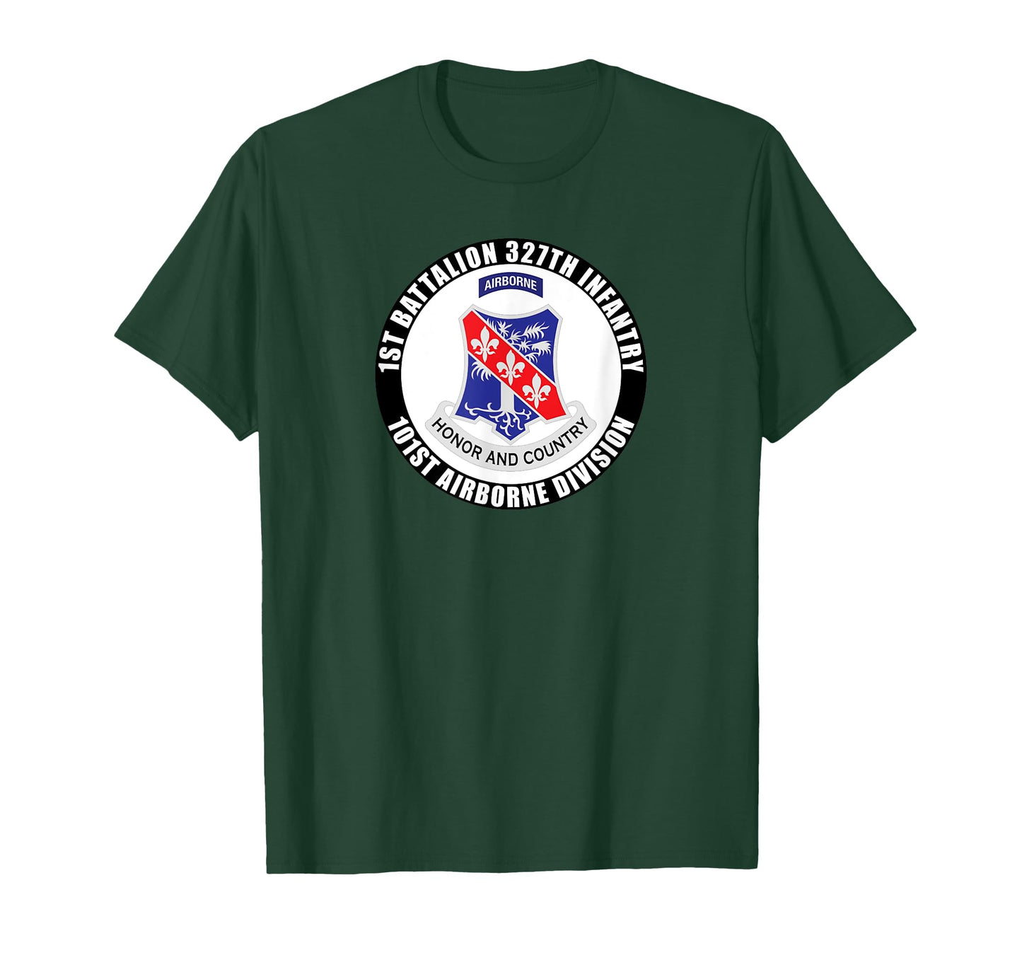 SoldierTees 1st Battalion 327th Infantry, 101st Airborne Division Veteran Unisex-Adult Black Classic Fit Short Sleeve T-Shirt