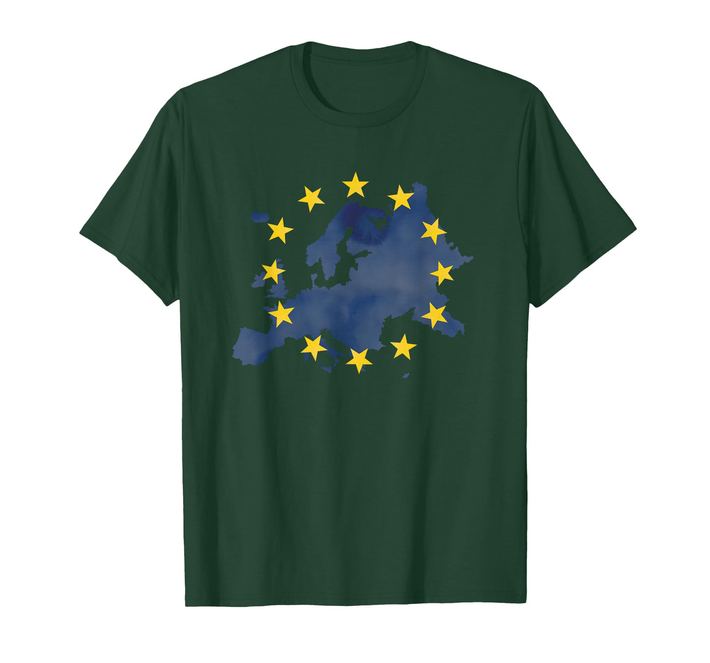 Map of Europe European Union Yellow Stars Starry Night EU T-Shirt