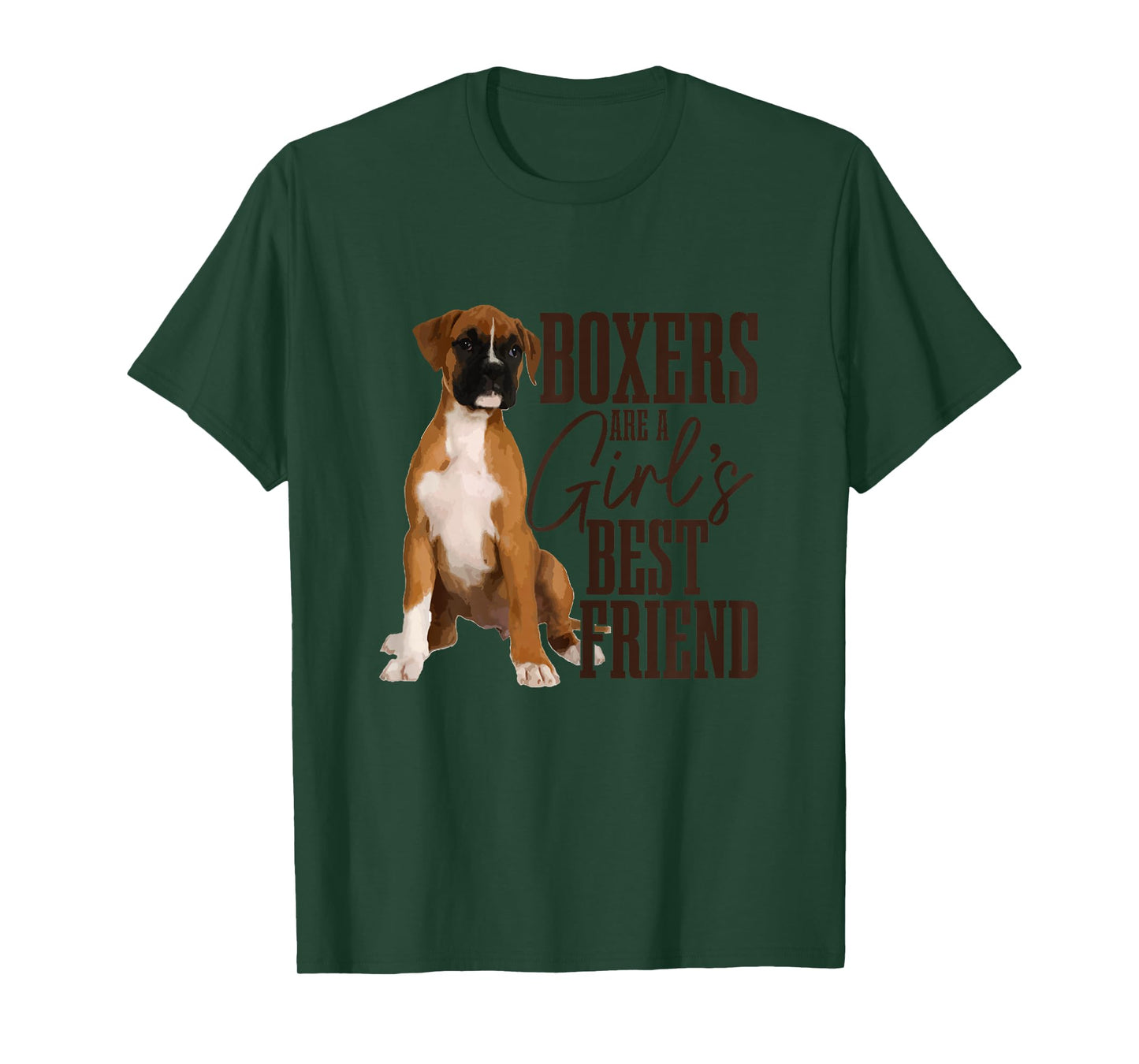 Boxers are A Girls Best Friend Funny Dog Boxer Mom T-Shirt