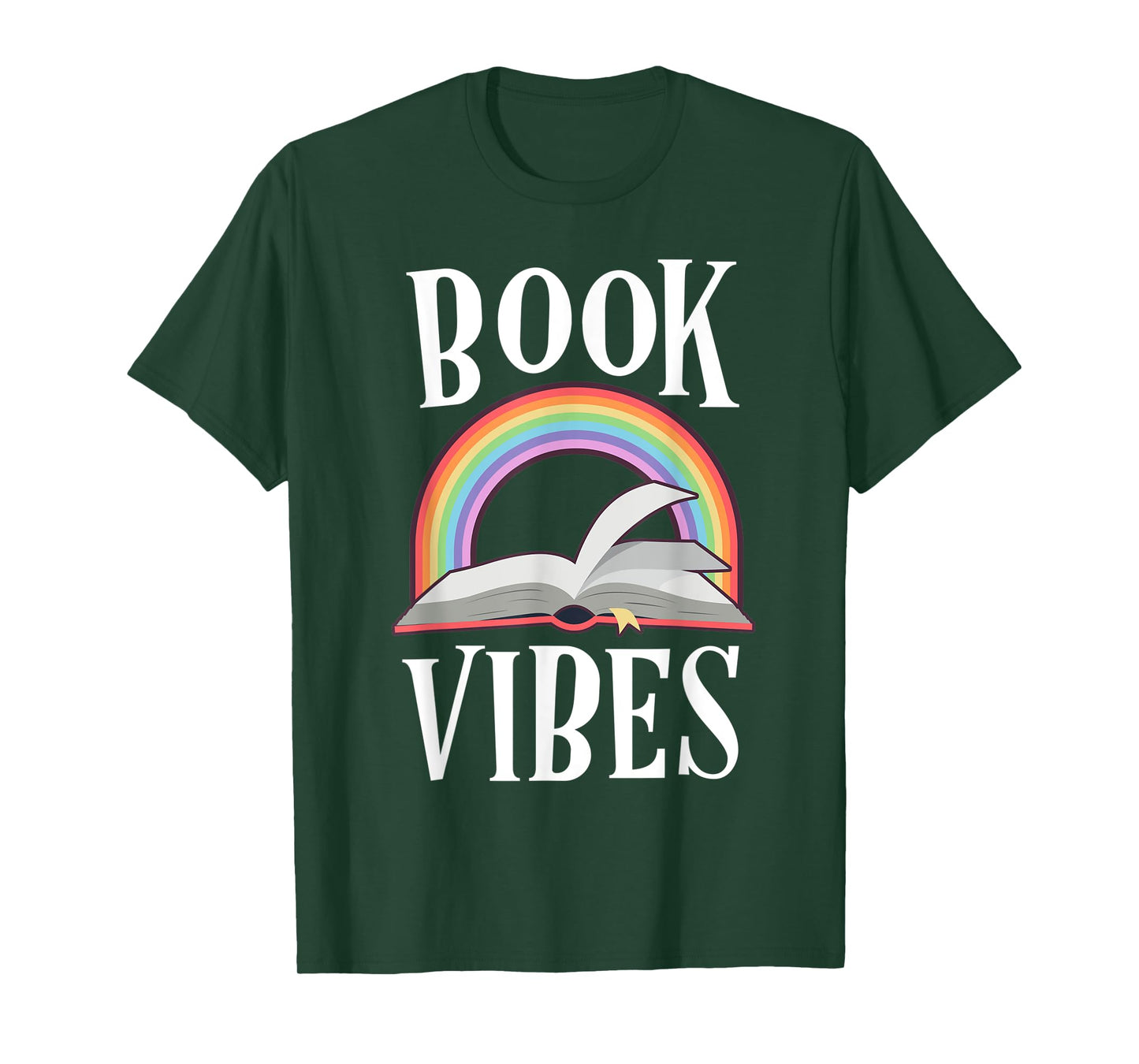Book Vibes Librarian Gift Rainbow Teacher Reading Nerd Read T-Shirt for Men Women Kids