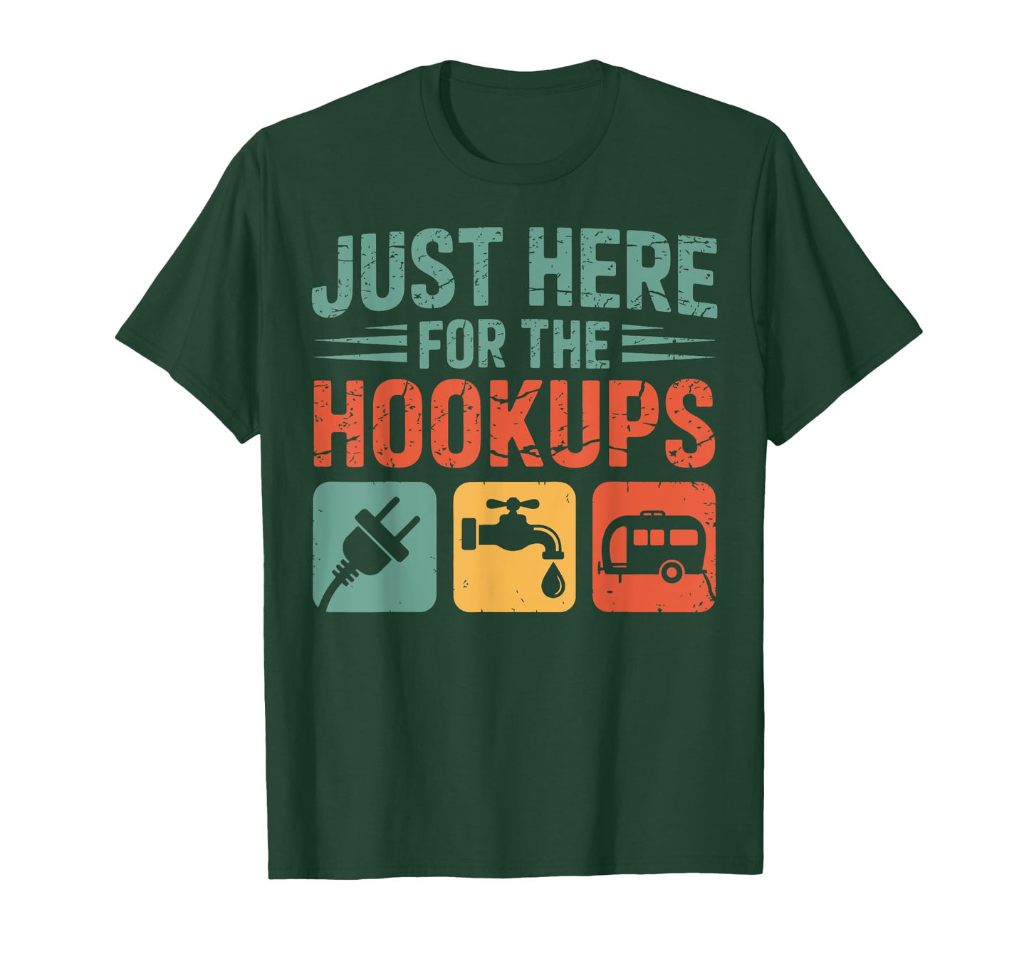 Just Here for the Hookups Funny Camping Rv Camper Motorhome T-Shirt