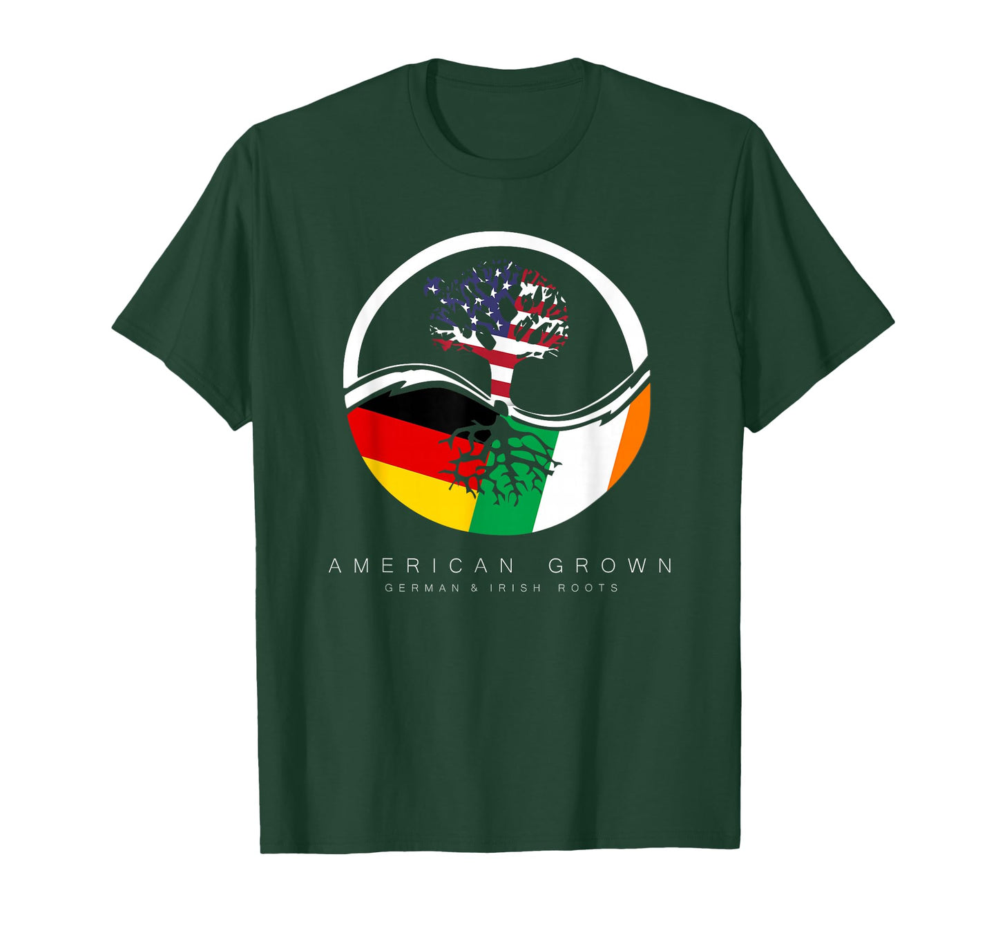 Irish German Roots - American Grown with Flag T-Shirt