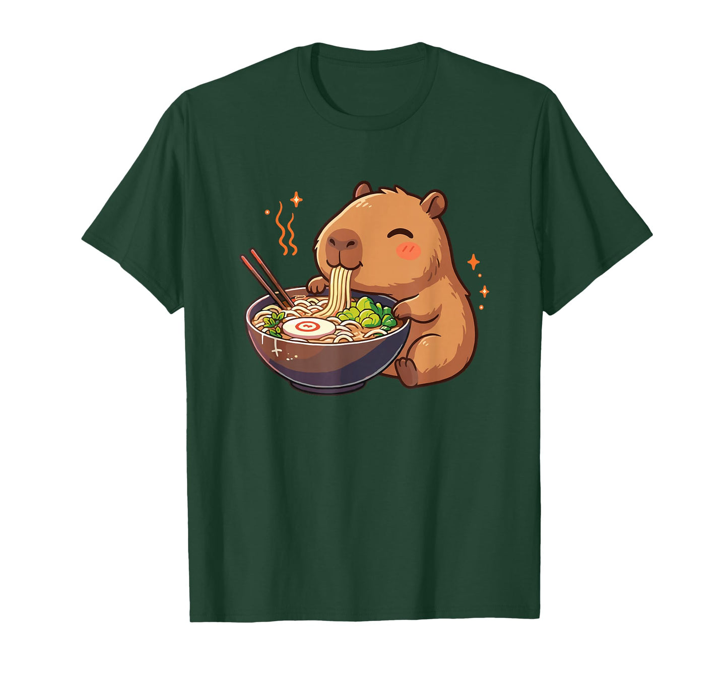 Capybara with Noodles Ramen Kawaii Capybara T-Shirt