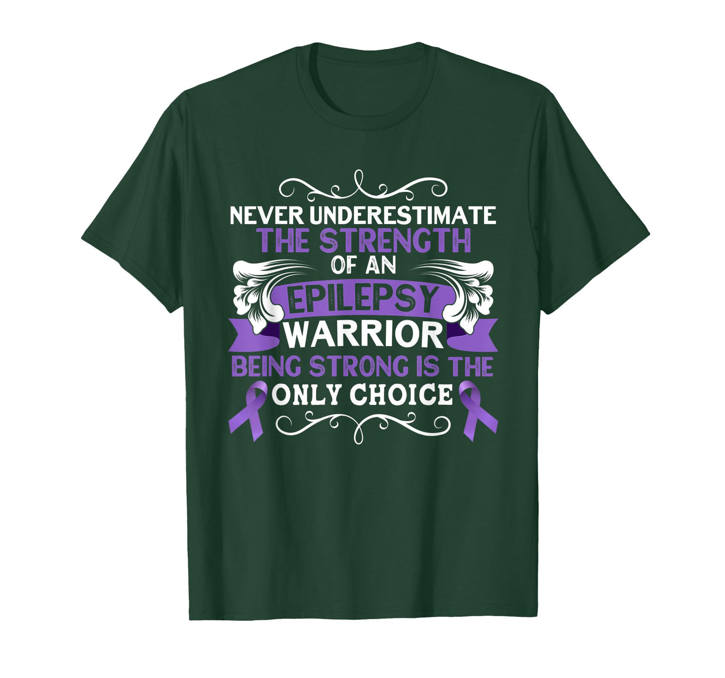 Never Underestimate The Strength of Epilepsy Warrior Purple T-Shirt