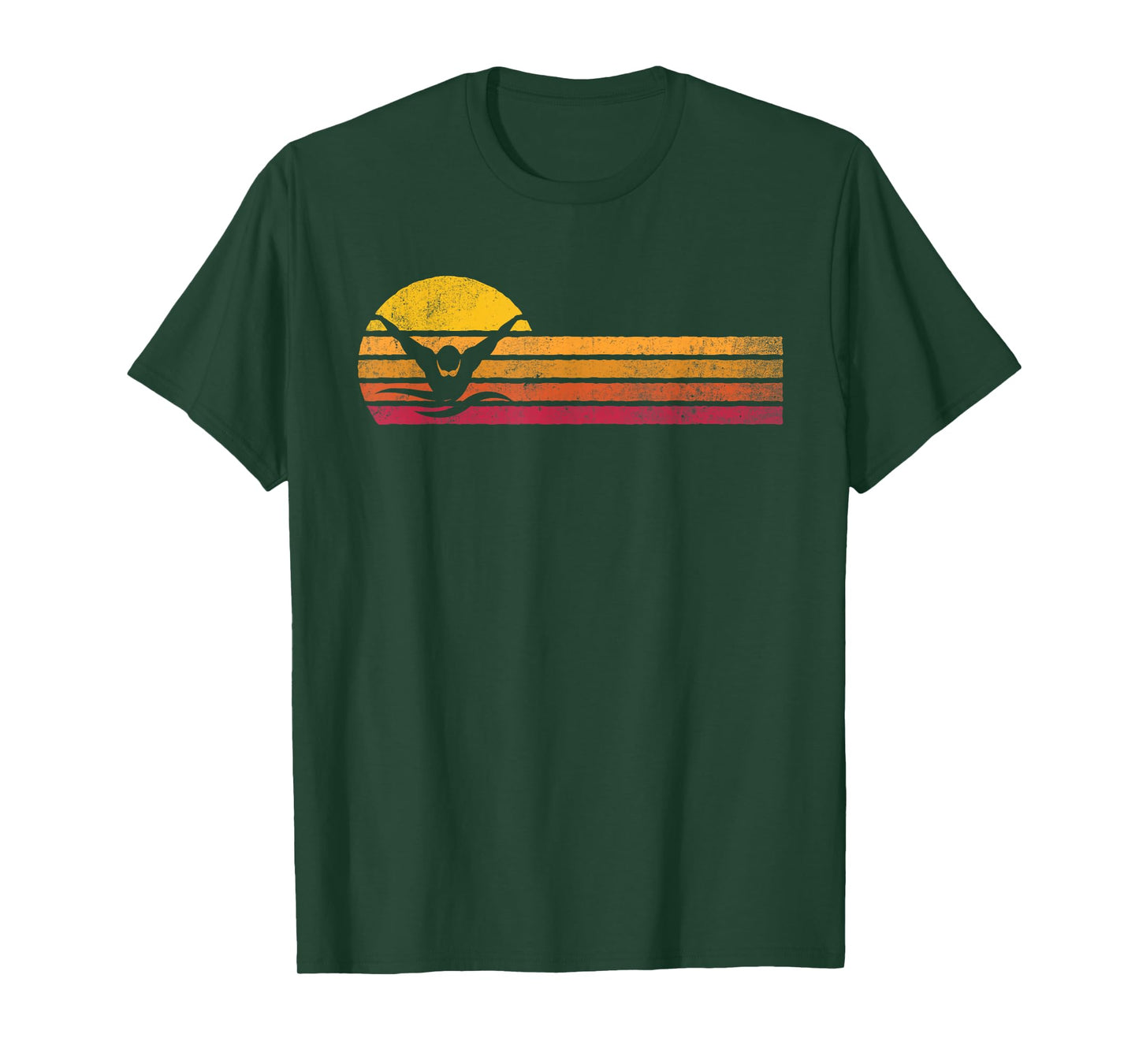 Vintage Style Swimming Silhouette Retro Swimmer 90s Gift T-Shirt