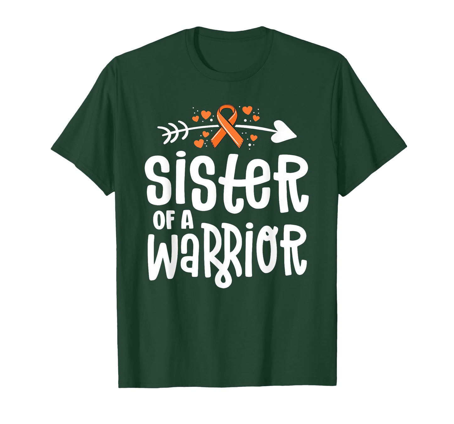 Sister of a Warrior Orange Family Leukemia Cancer Awareness T-Shirt