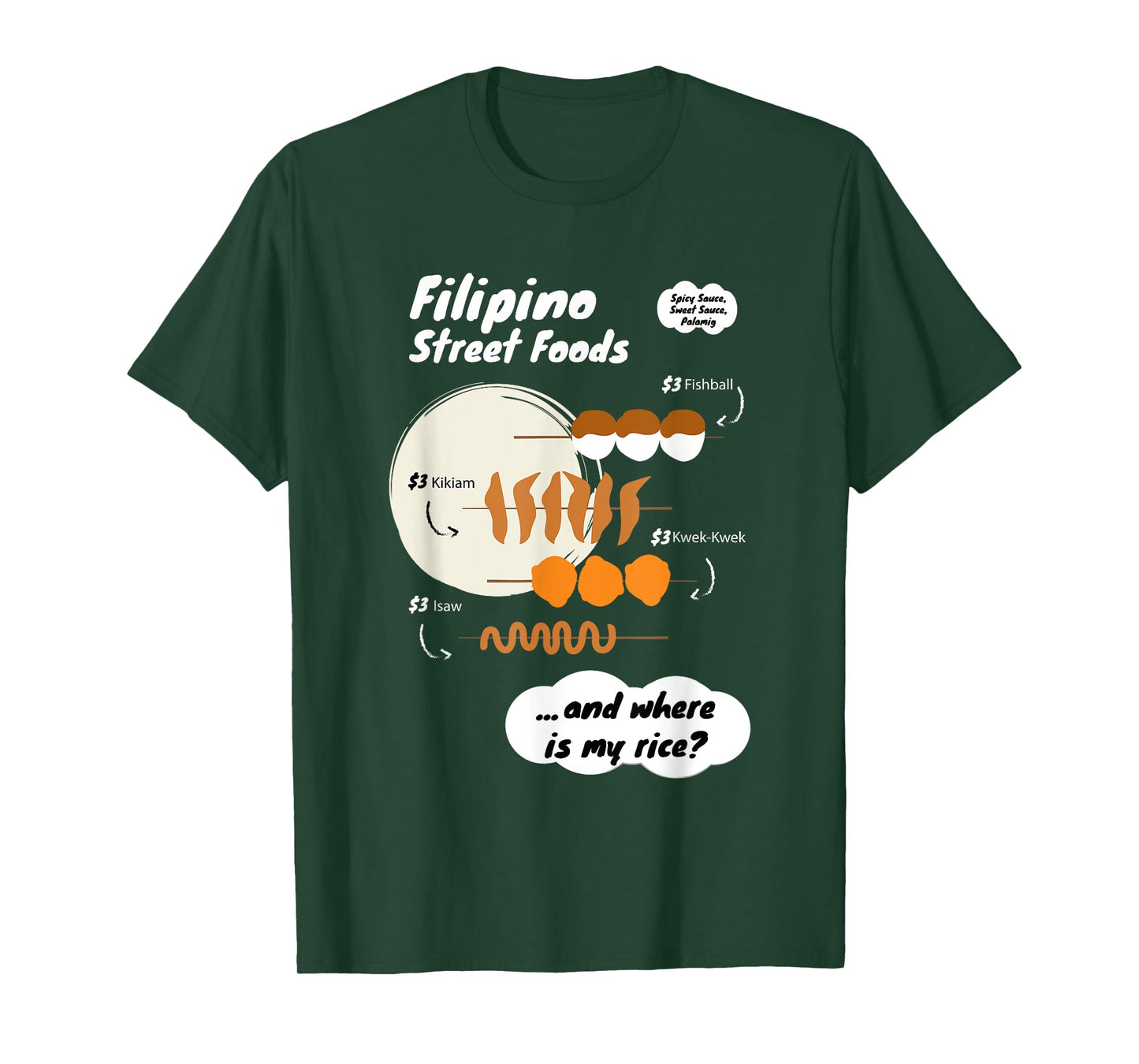 Funny Filipina Filipino Food Menu Rice Philippines T-Shirt