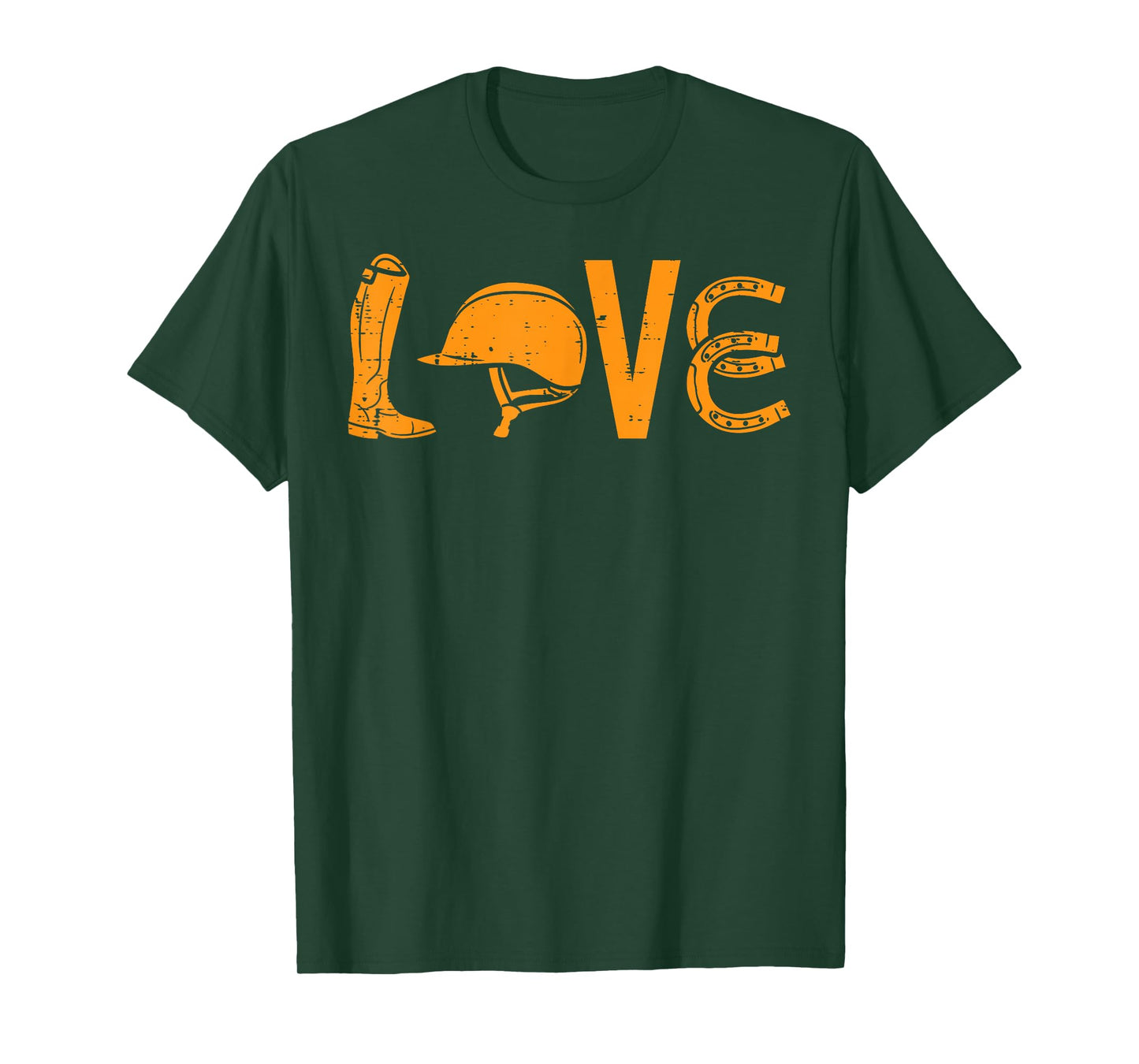 Boots Helmet Horseshoe Love Riding Horse Lover Equestrian T-Shirt