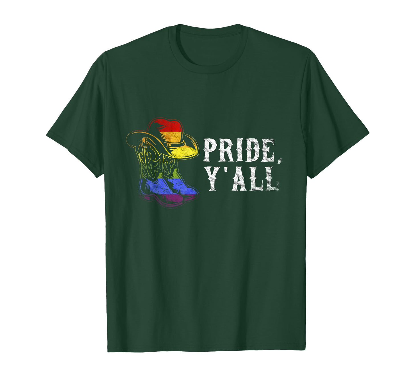 Cowboy Hat LGBT Rainbow Gay Pride Flag Western Cowboy T-Shirt