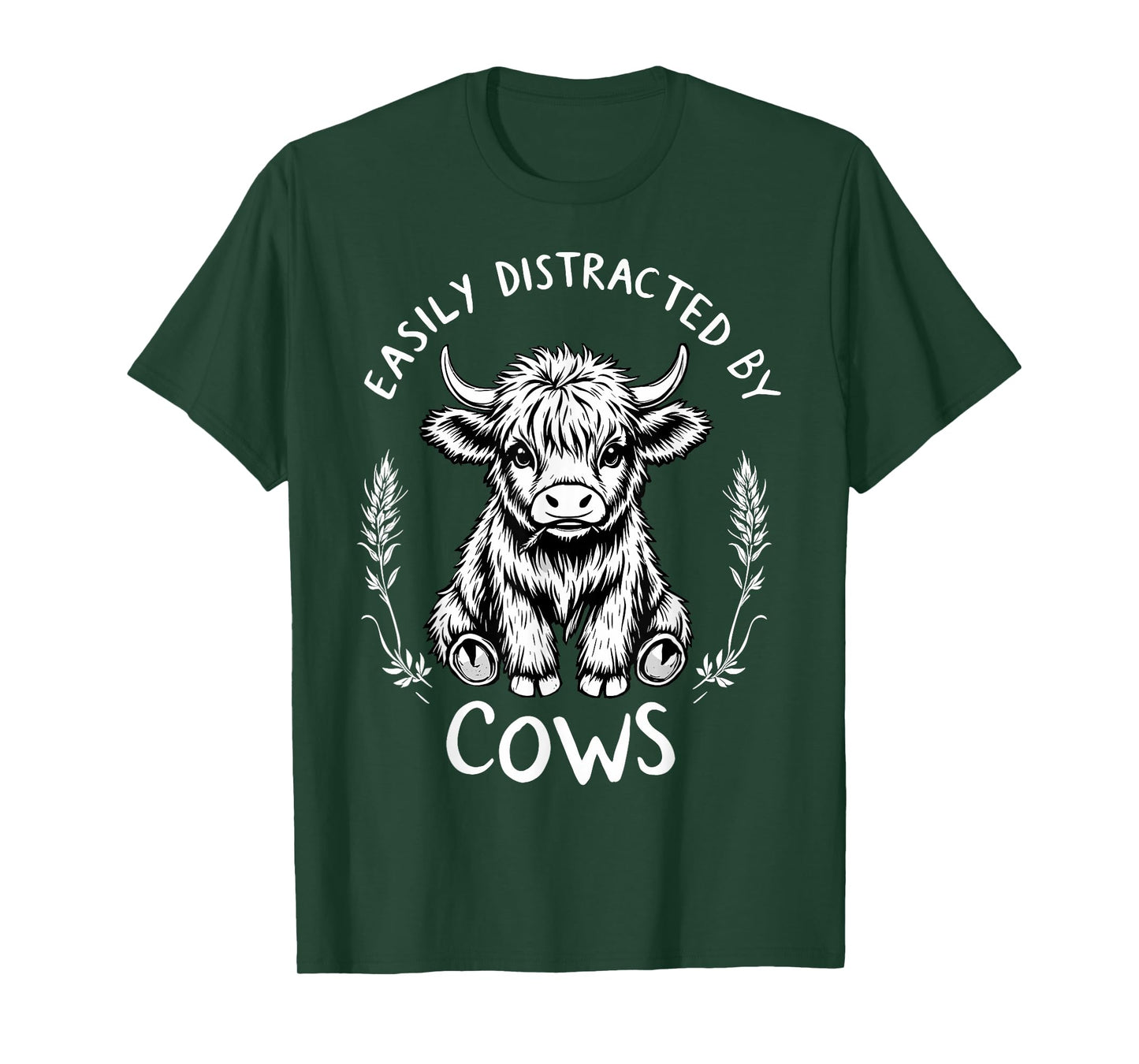 Easily Distracted By Cows Funny Rancher Cow Farmer Cattle T-Shirt