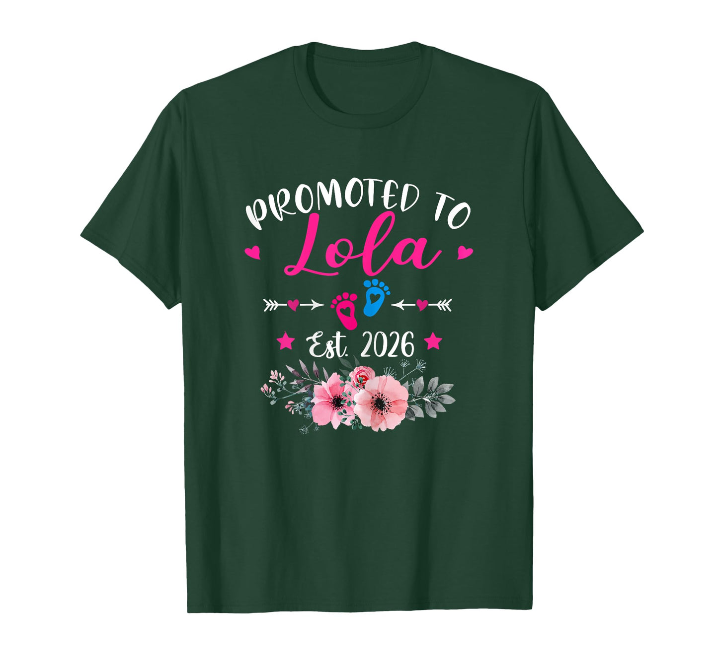 Promoted To Lola Est 2026 Soon To Be Mother's Day Floral T-Shirt