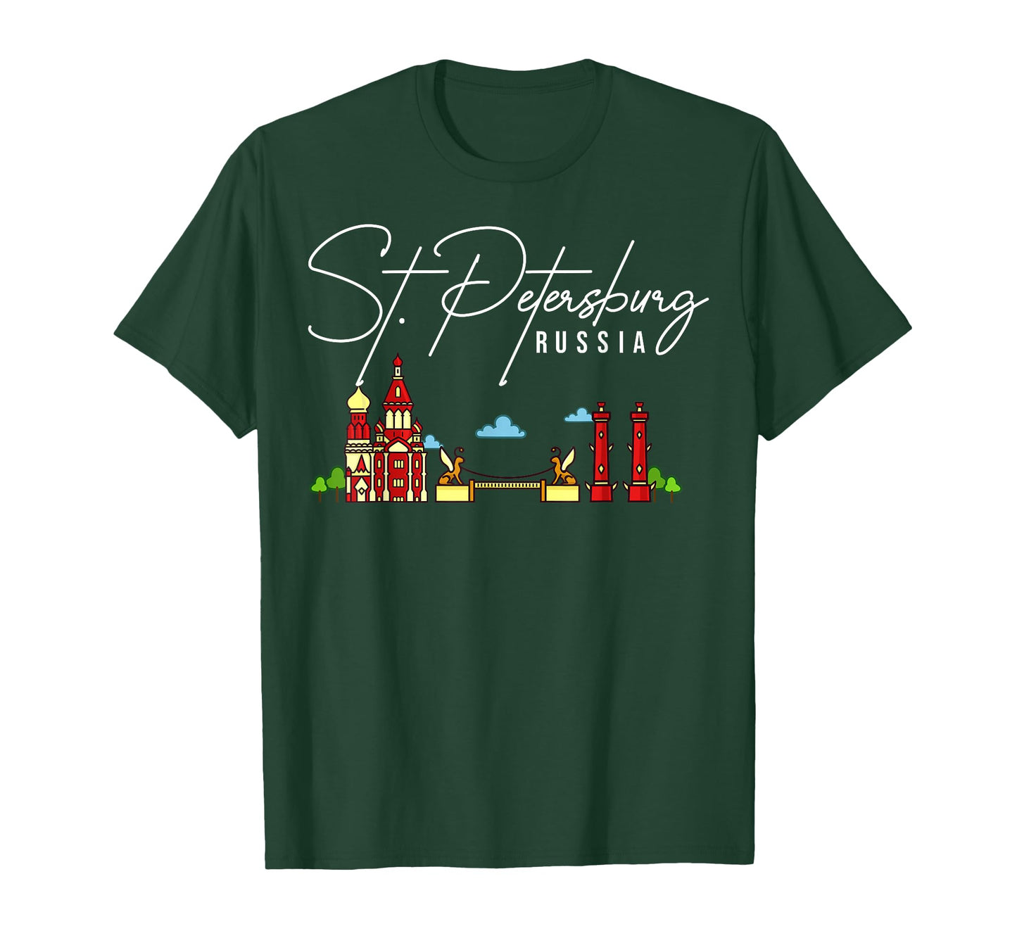 St. Petersburg Russia City Skyline Map Travel T-Shirt
