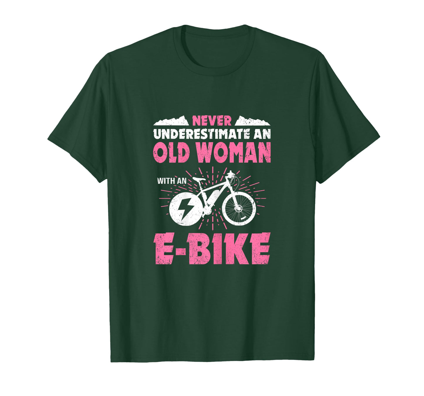 Never Underestimate An Old Woman On An eBike Cyclist Bicycle T-Shirt