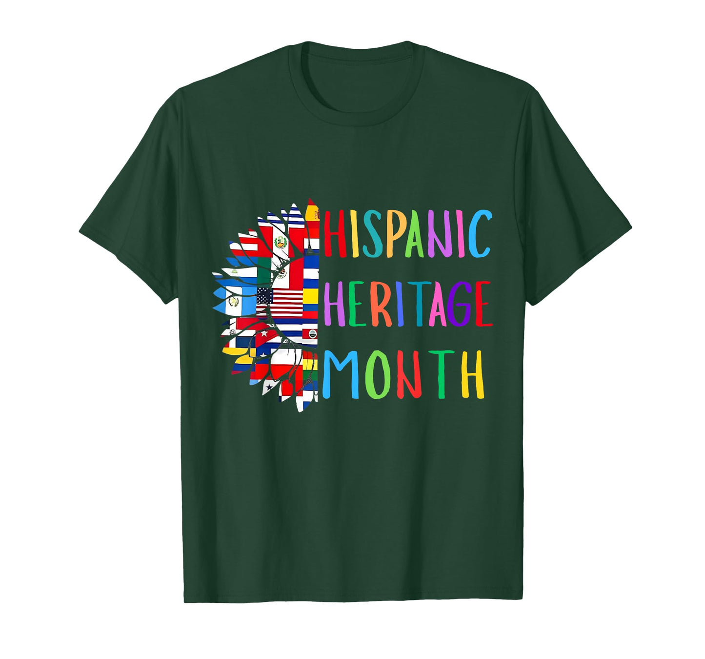 Sunflower Latino Countries Flags Hispanic Heritage Month T-Shirt