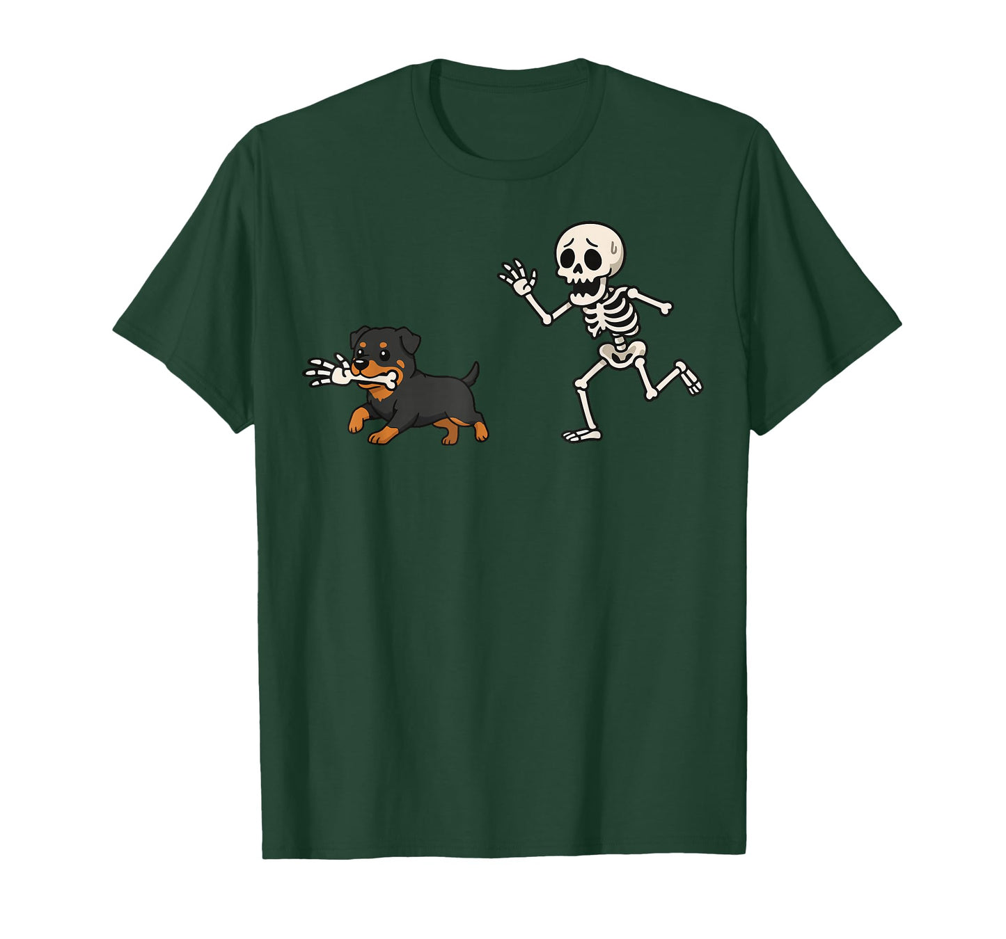 Rottweiler Skeleton Hand Halloween T-Shirt