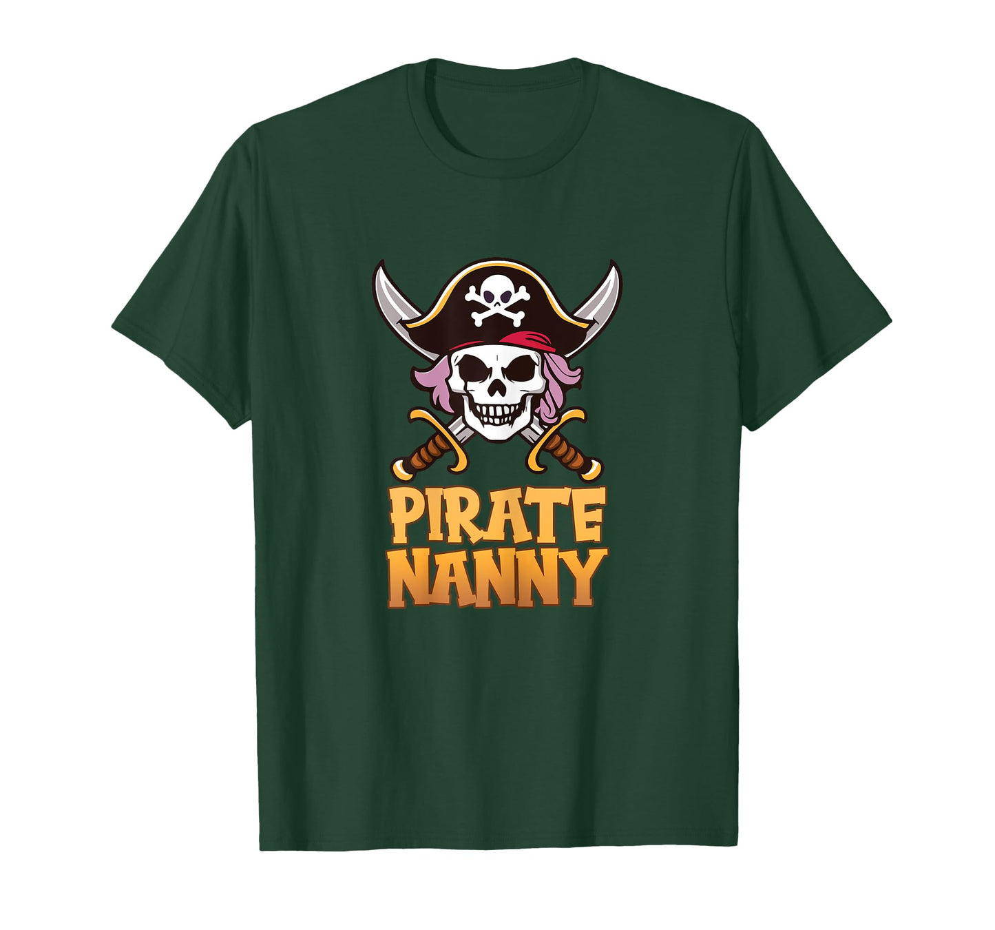 Pirate Nanny Funny Captain Matching Halloween Costume T-Shirt