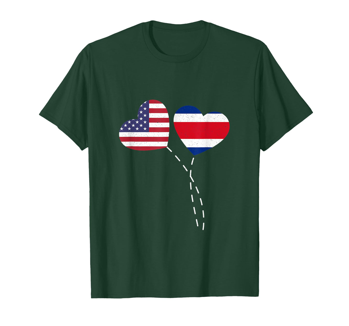 Loving USA Costa Rica Flag Heart Costa Rican Americans Love T-Shirt