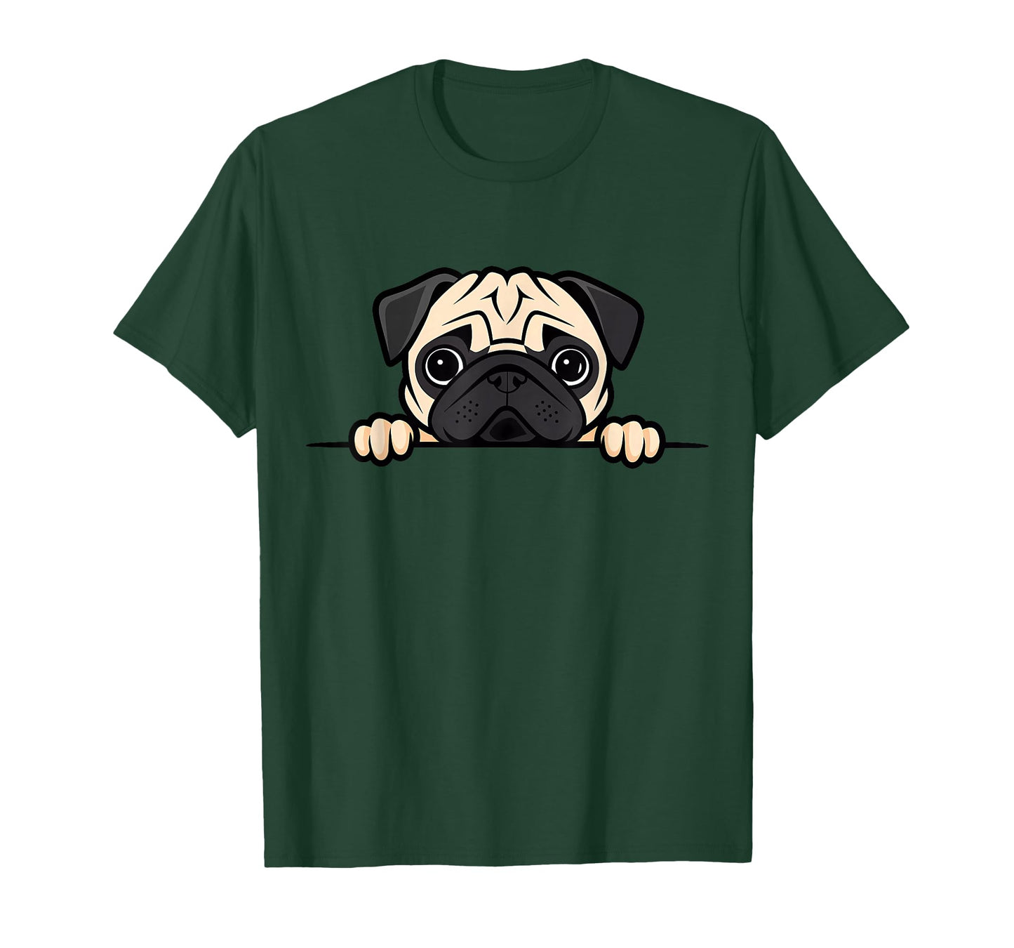 Cute Pug Funny Peeking Pocket Puppy Dog Lover Men Women Kids T-Shirt