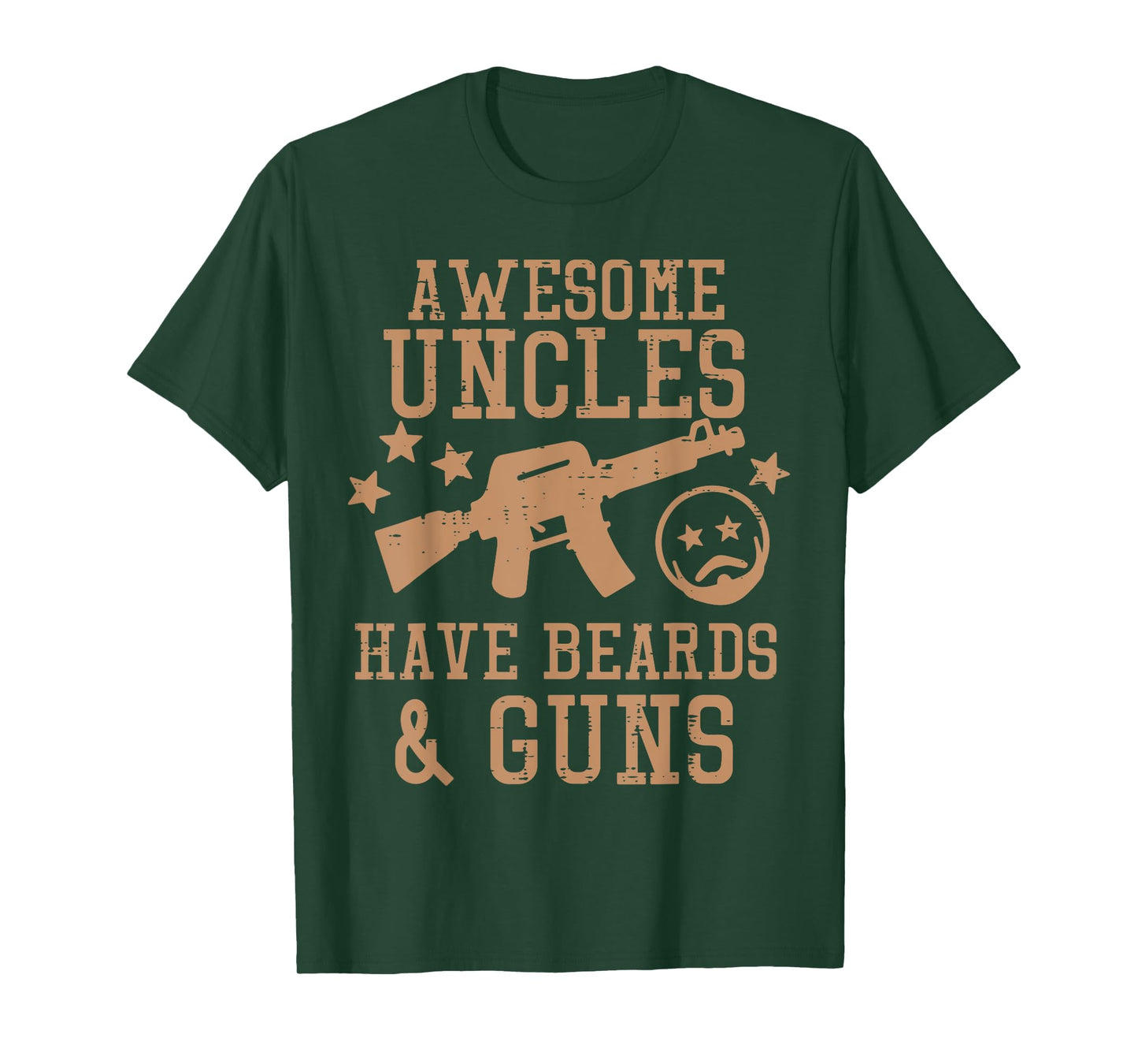 Awesome Uncles Have Beards And Guns Funny Fathers Day Men T-Shirt