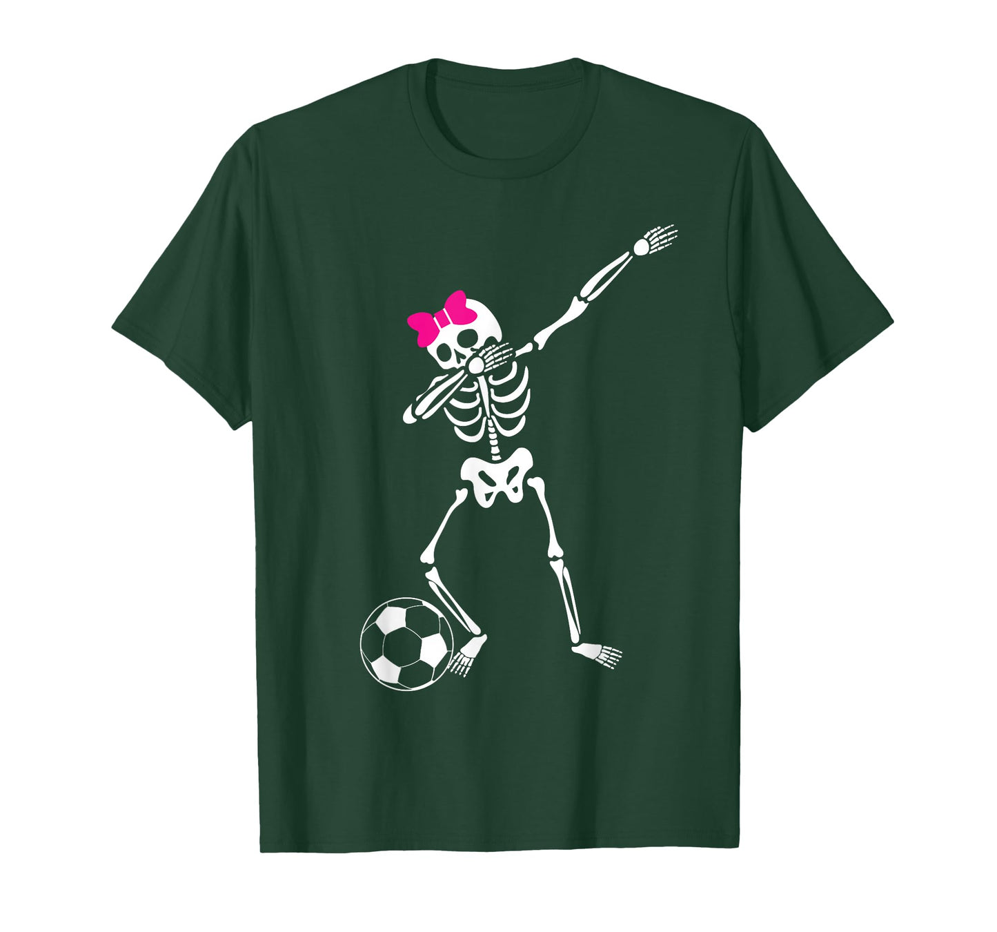 Dabbing Skeleton Girl Soccer Halloween T-Shirt
