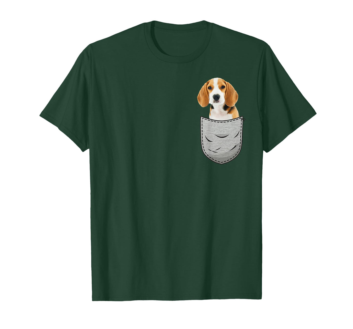Beagle Chest Pocket for Dog Owners Men Women Girls Kids T-Shirt