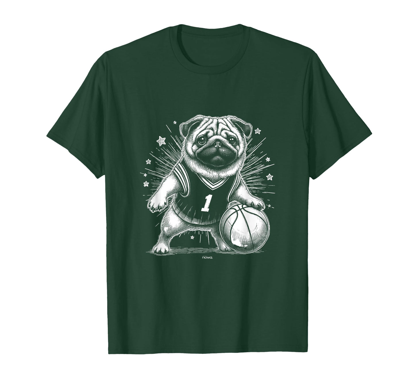 FUNNY DOG PUG PUPPY NUMBER ONE BASKETBALL STAR Men Women Kids T-Shirt