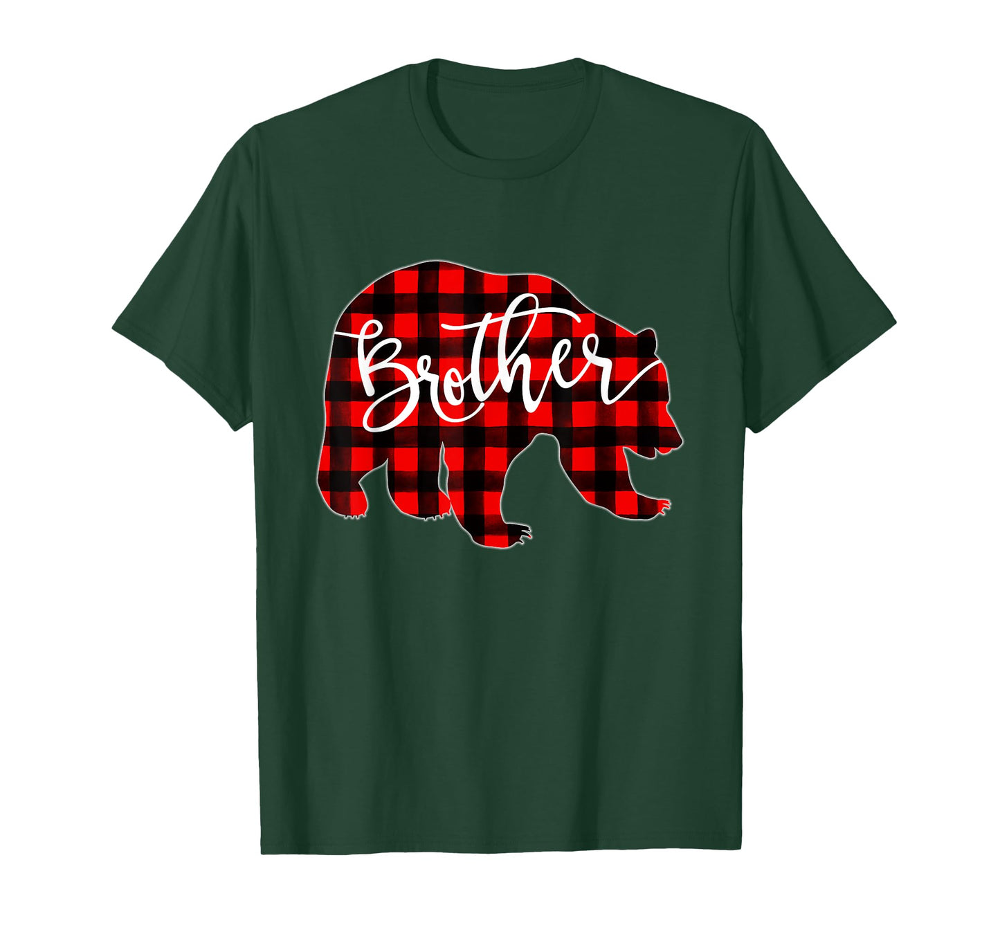 Red Plaid Brother Bear Matching Family Christmas Eve Buffalo T-Shirt