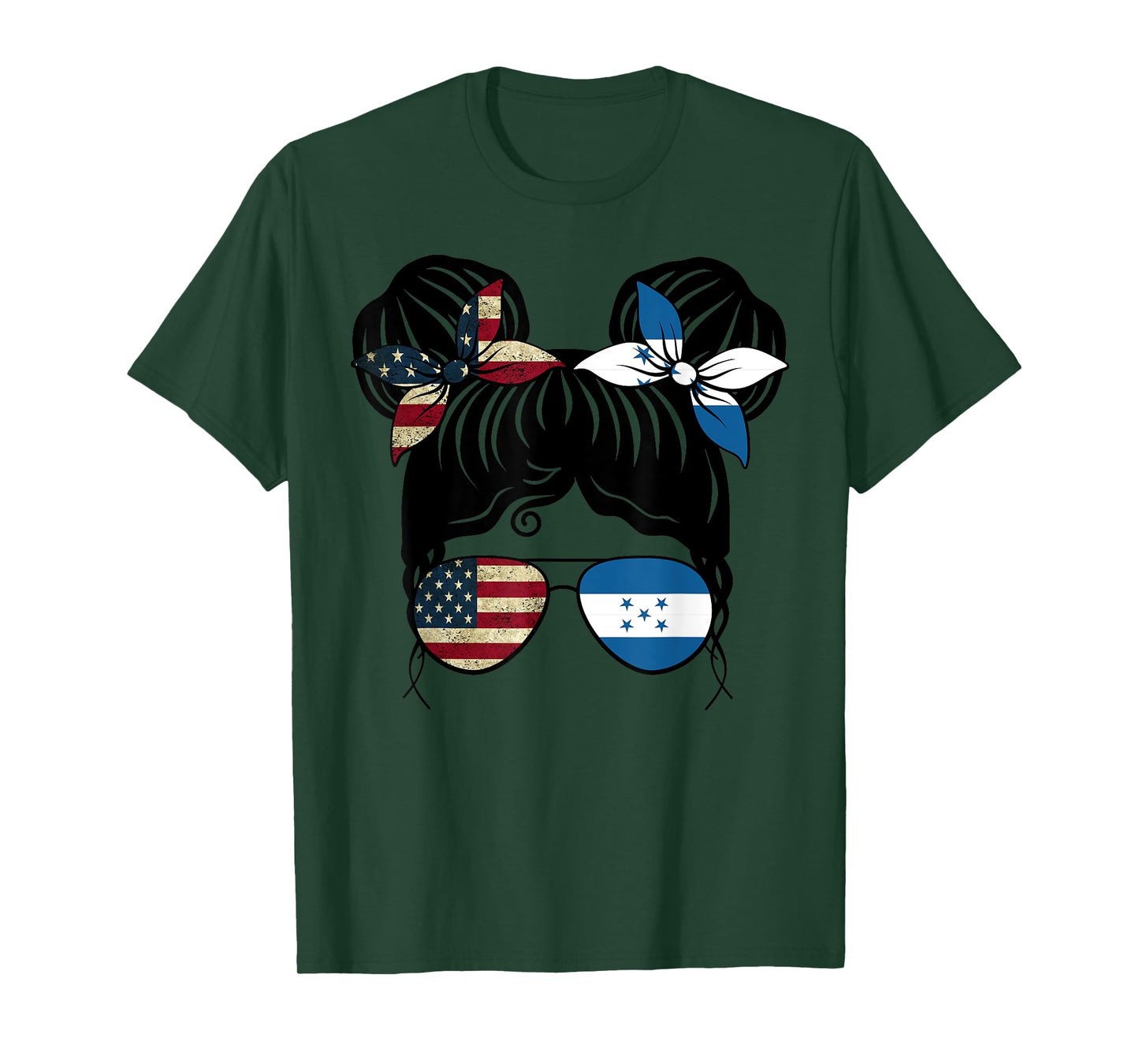 Half American Half Honduran Girl USA Honduras Flag Kids T-Shirt