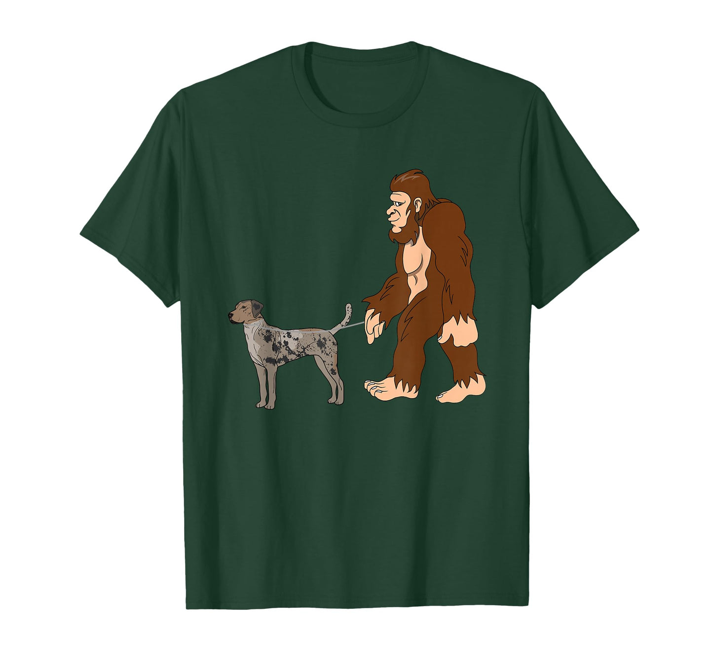 Bigfoot Walking Catahoula Leopard Dog Shirt UFO Believer T-Shirt