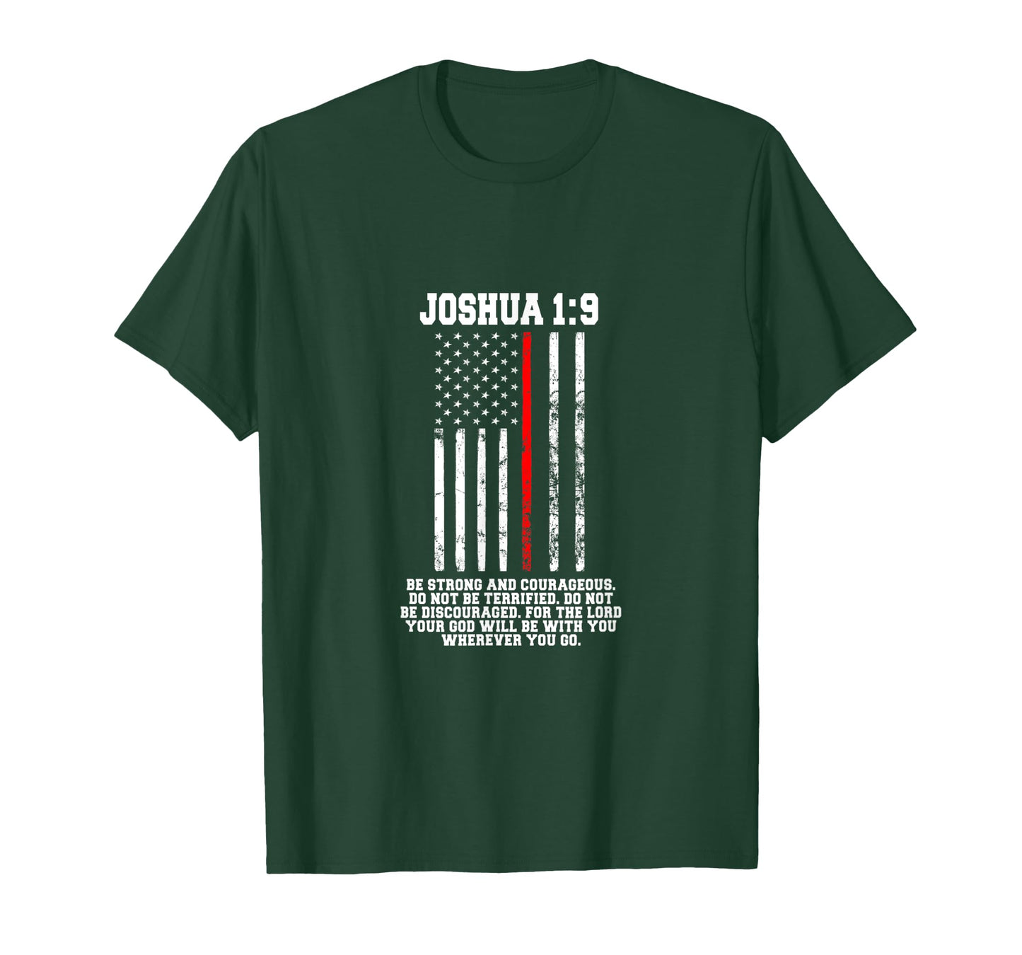 Thin Red Line Firefighter Bible Verse Christian T-Shirt