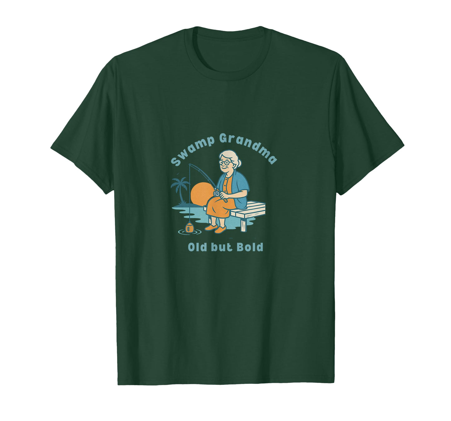 Retro College Spirit Grandma Gameday Football Orange & Blue T-Shirt