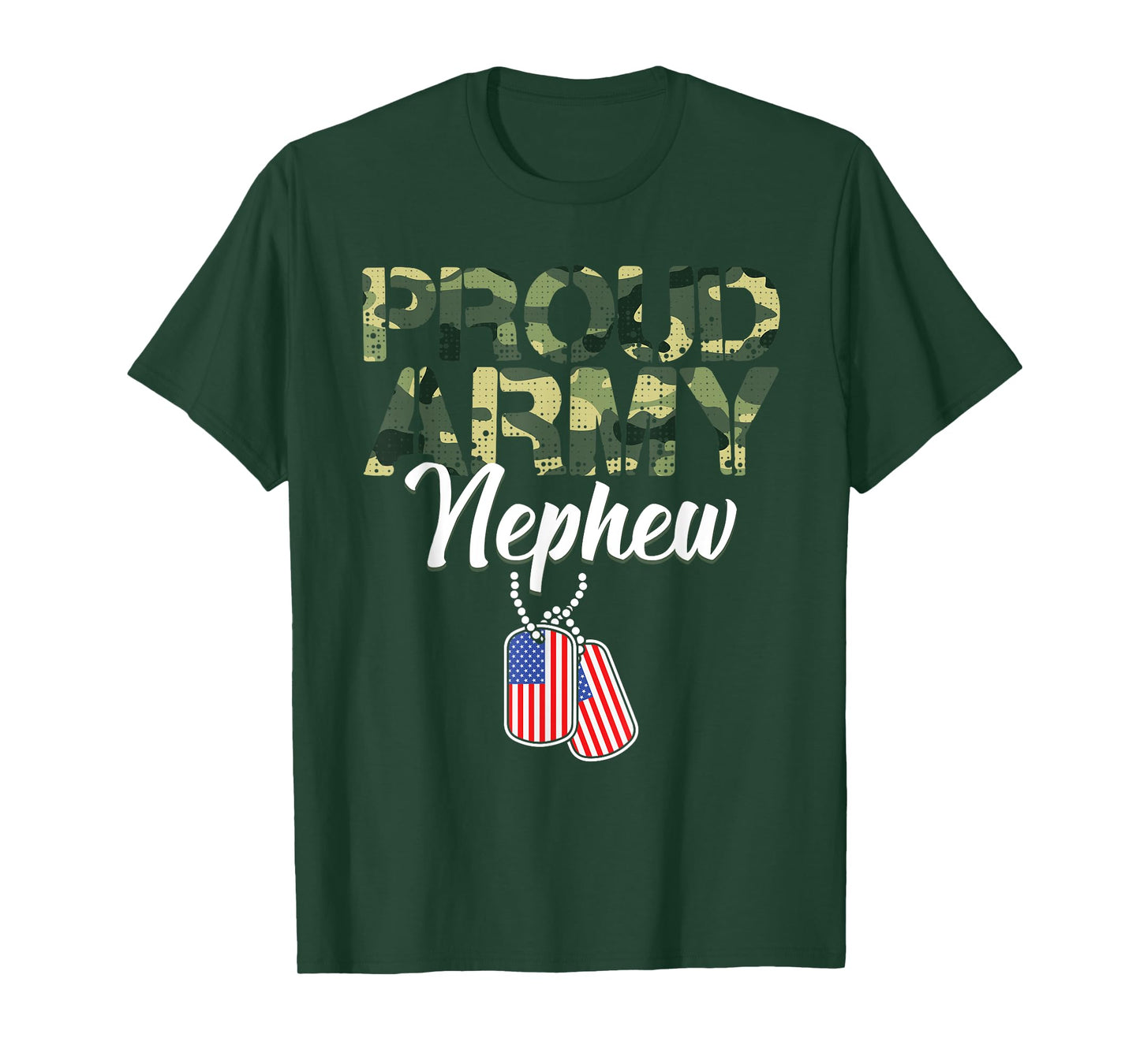 Funny Proud Army Nephew Military Camo Art For Kids Toddlers T-Shirt