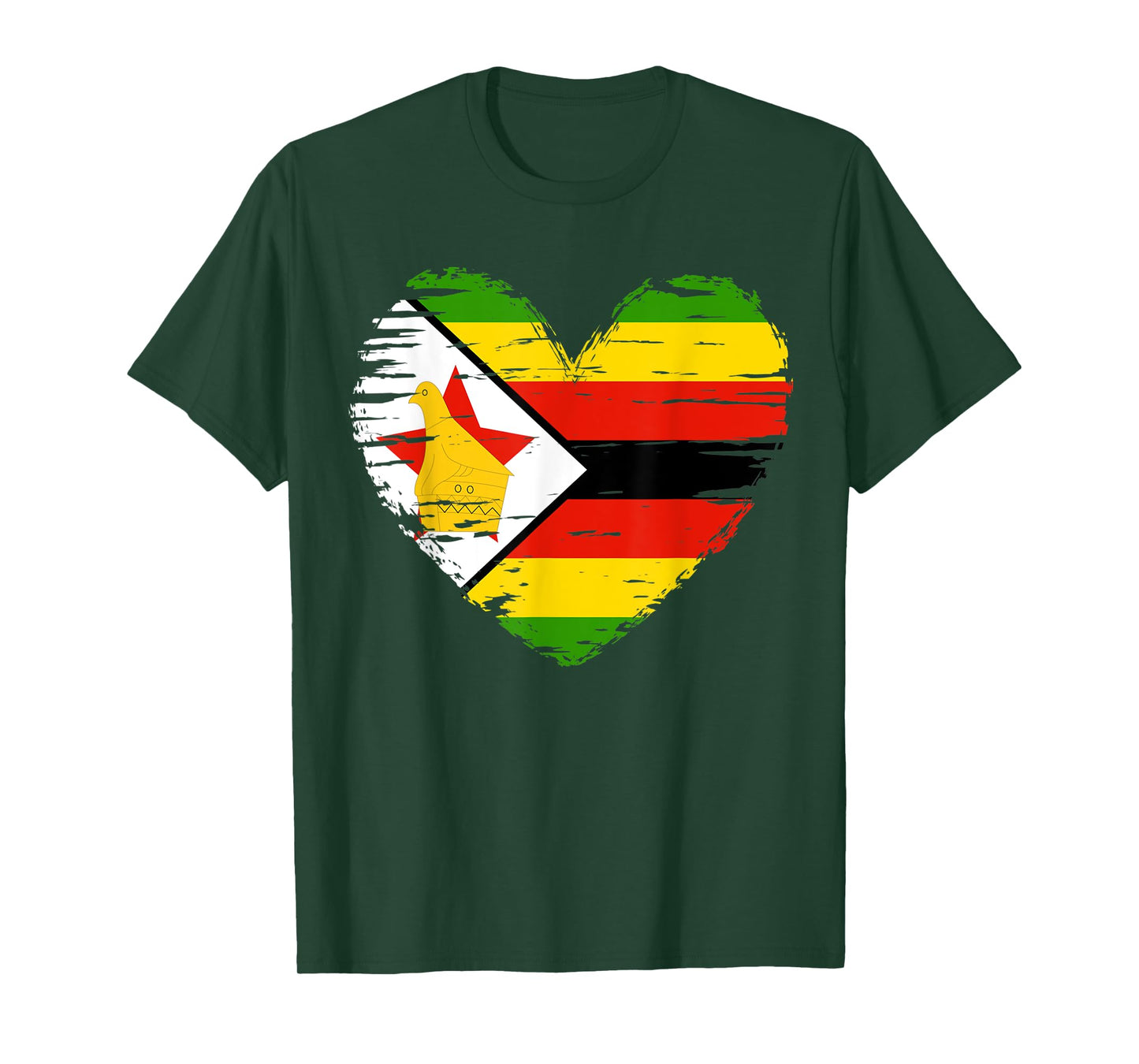 Zimbabwe Outfit - Zimbabwe Heart Flag - I love Zimbabwe T-Shirt