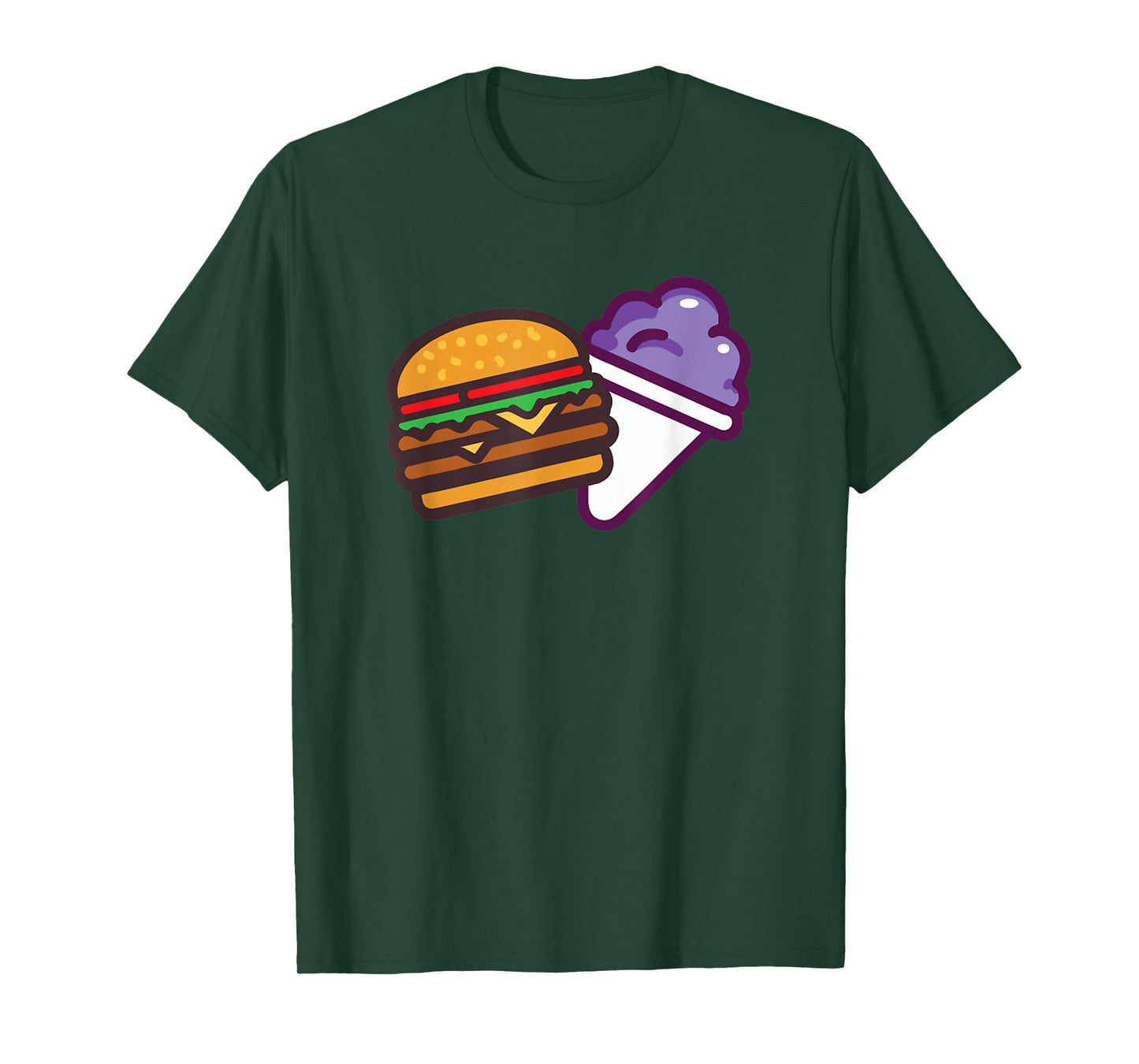 Funny Burger And Grape Cute Burger Snow Cone T-Shirt