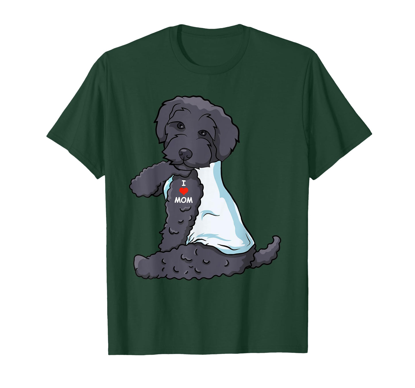 I Love Mom Tattoo Schnoodle Mom Dog Lover Women T-Shirt