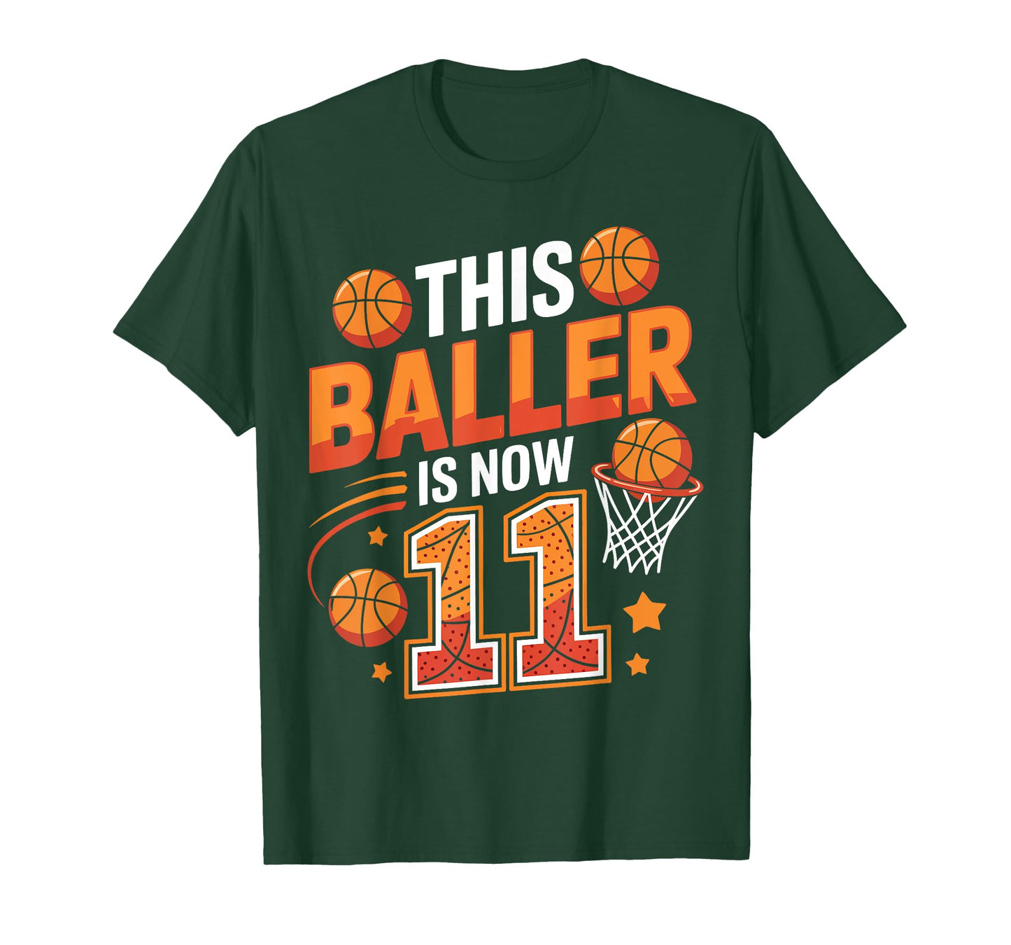 This Baller is Now 11 Funny 11th Birthday Basketball Lovers T-Shirt
