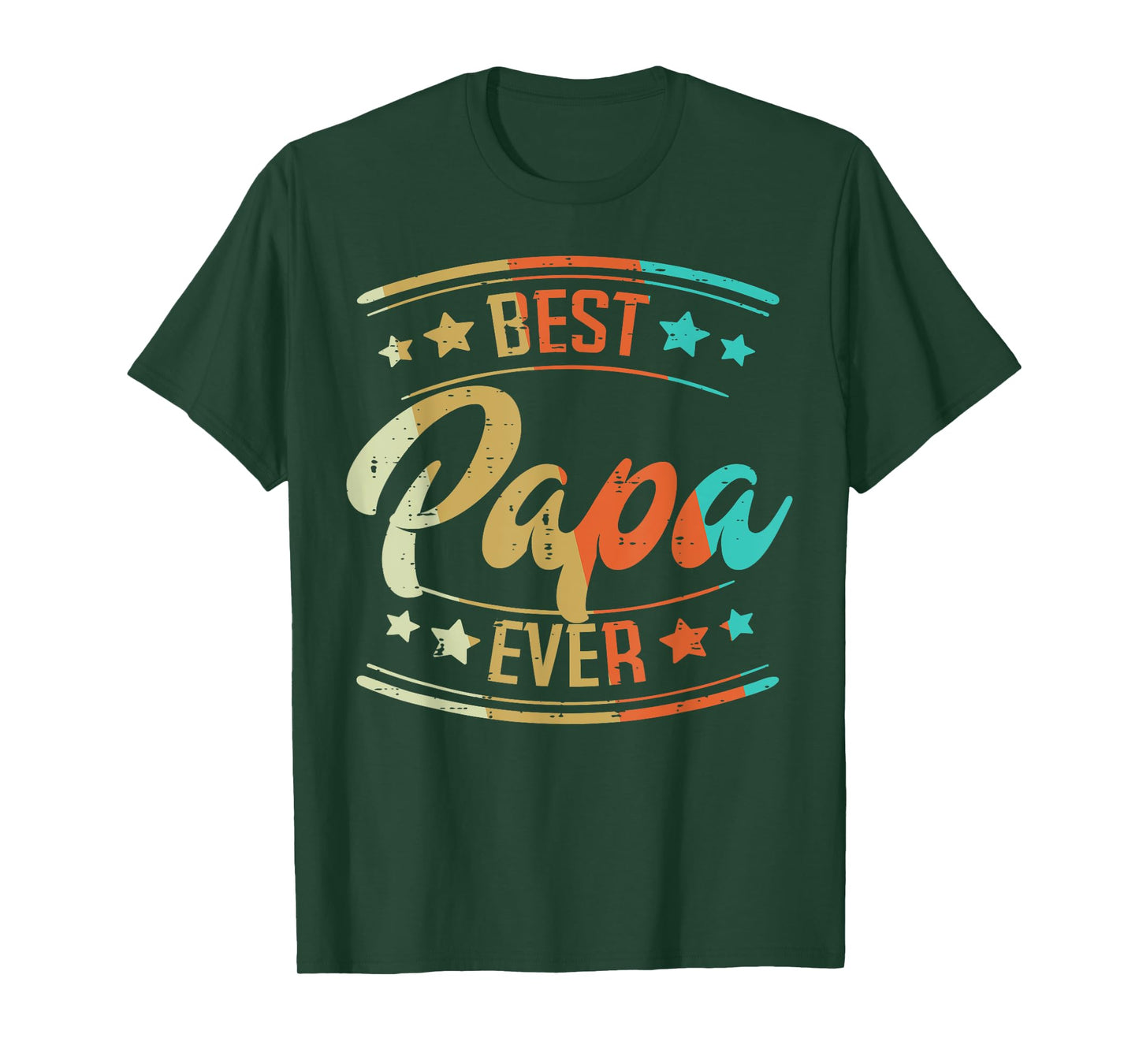 Fathers Day Best Papa Ever Retro Dad Daddy Grandpa Stepdad T-Shirt