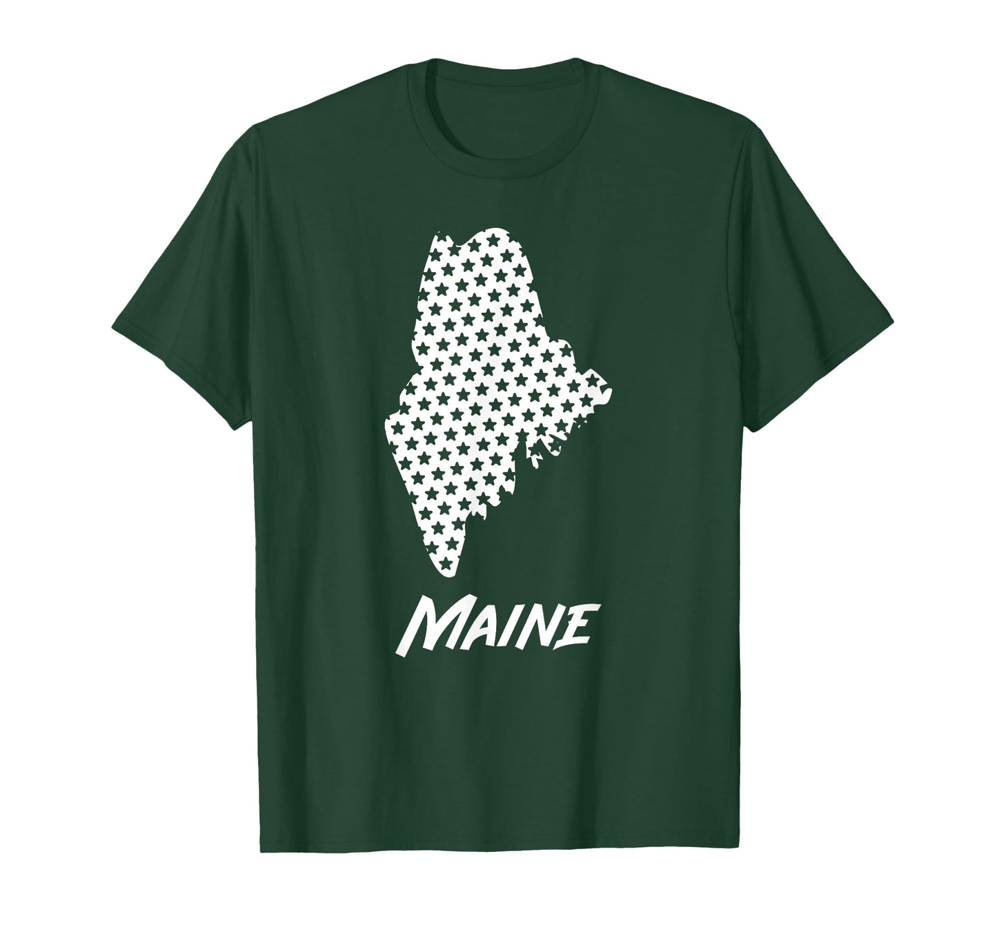 Maine USA State Outline Stars Vintage Retro Design T-Shirt