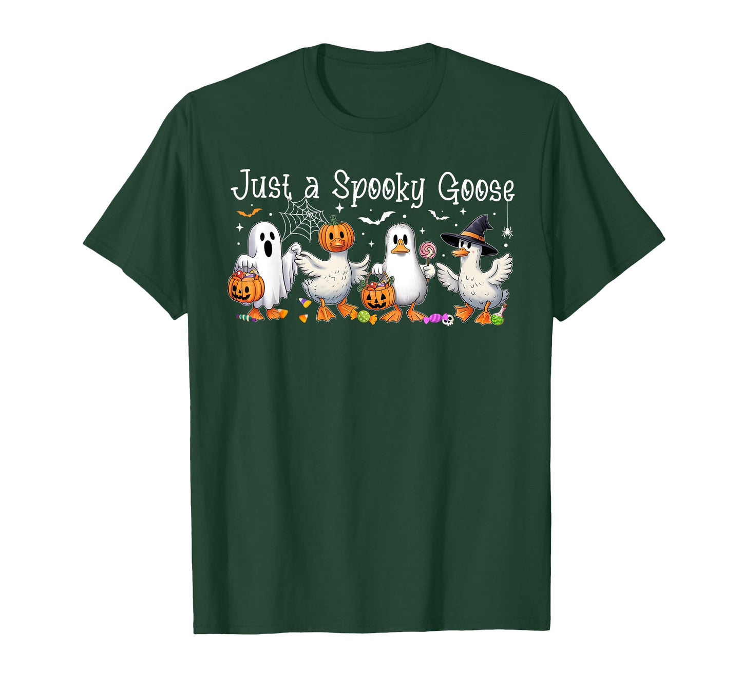 Just A Spooky Goose Halloween Cute Ghost Goose Spooky Goose T-Shirt