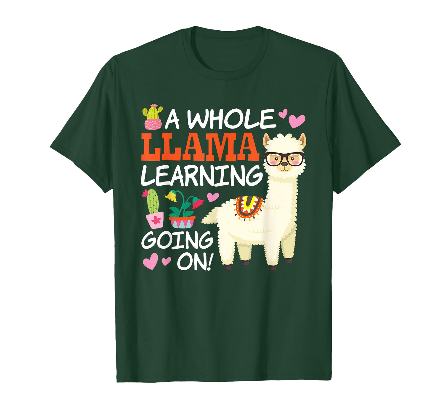 Llama Learning T Shirt Teachers Students Alpaca Lovers Gift T-Shirt