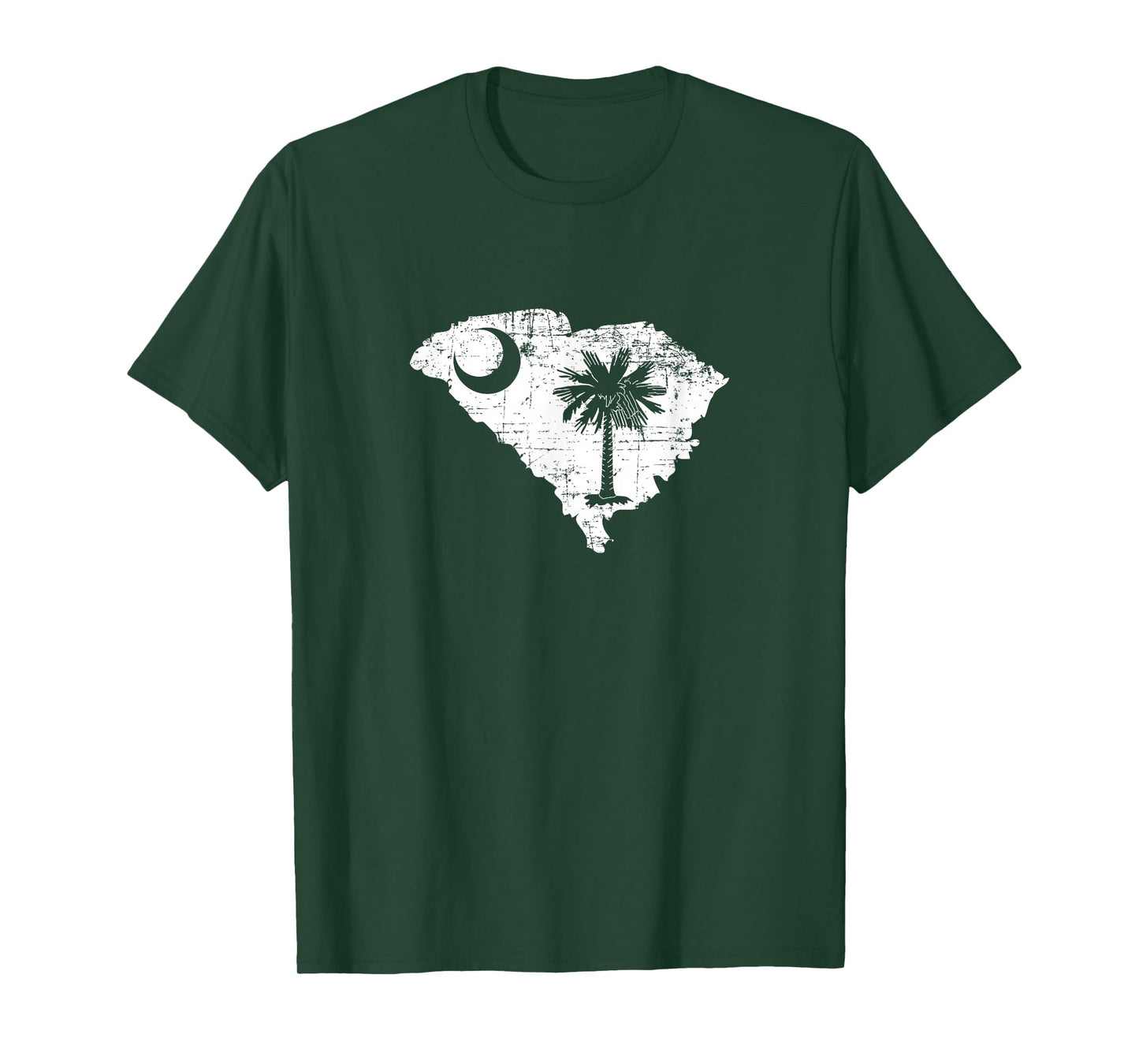 Distressed White South Carolina State Flag Outline T-Shirt T-Shirt