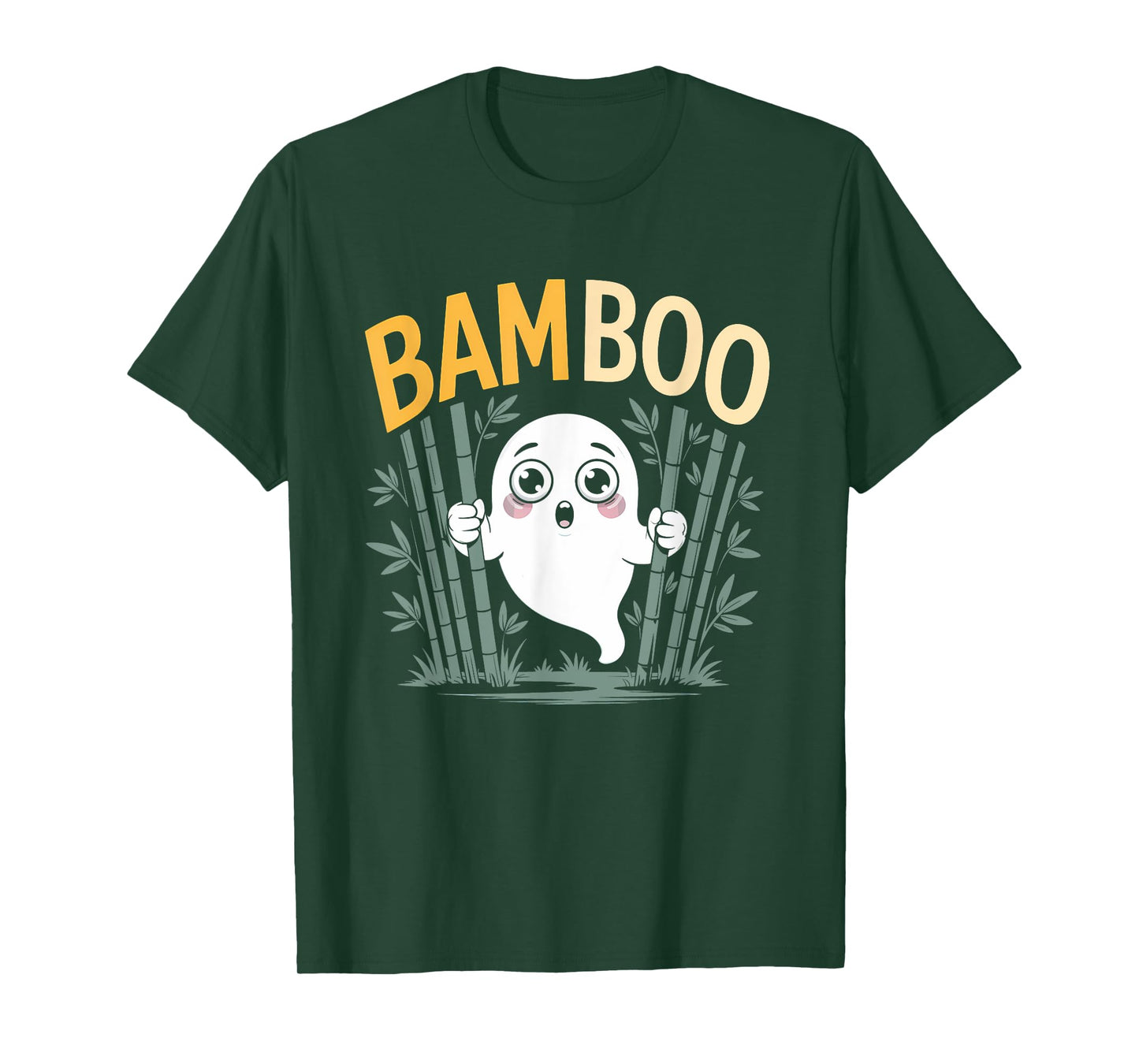 Cute Halloween spooky Ghost Bamboo kids girls boys T-Shirt
