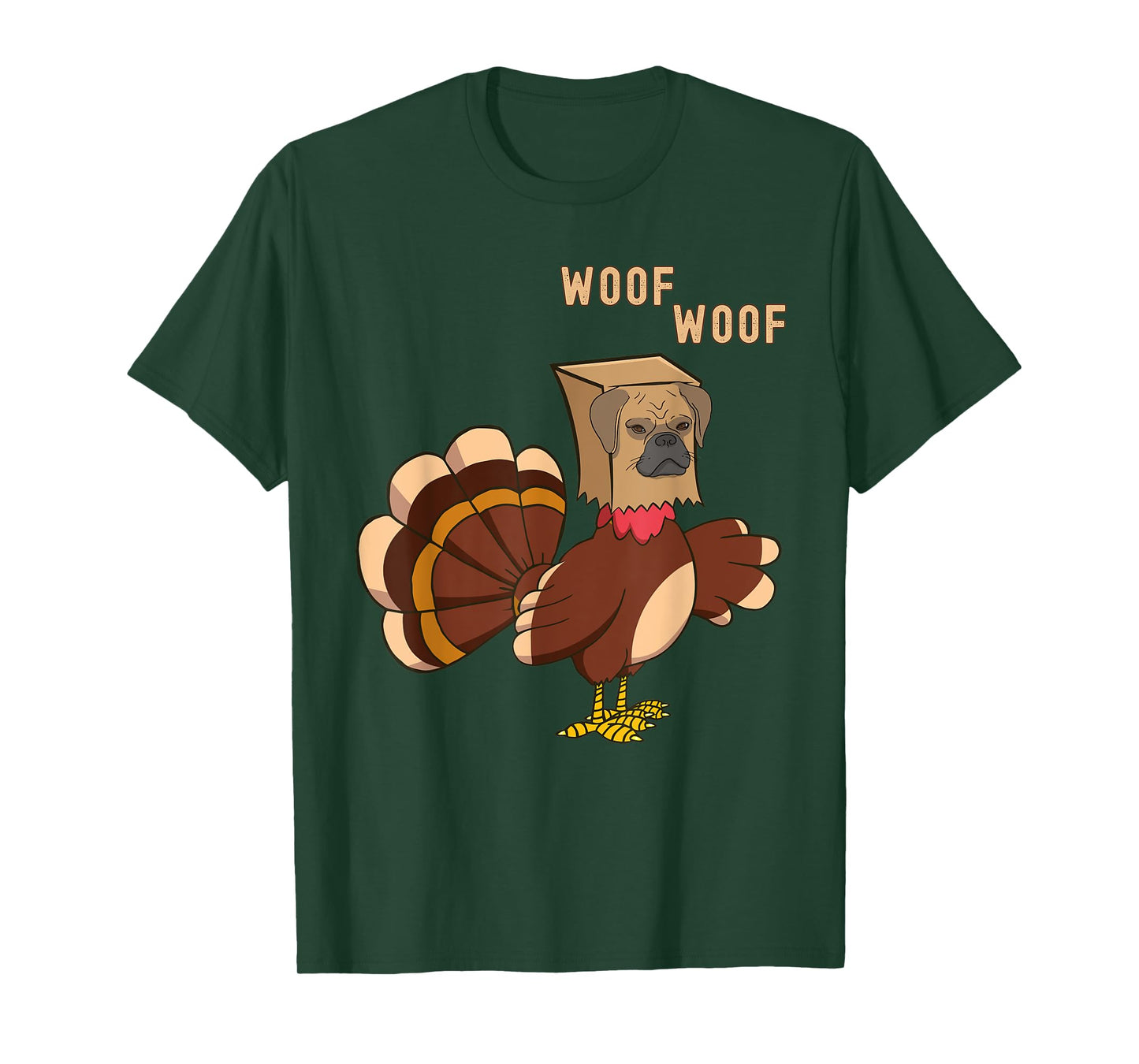 Thanksgiving Dog Funny Fake Puppy Woof Thanksgiving Turkey T-Shirt