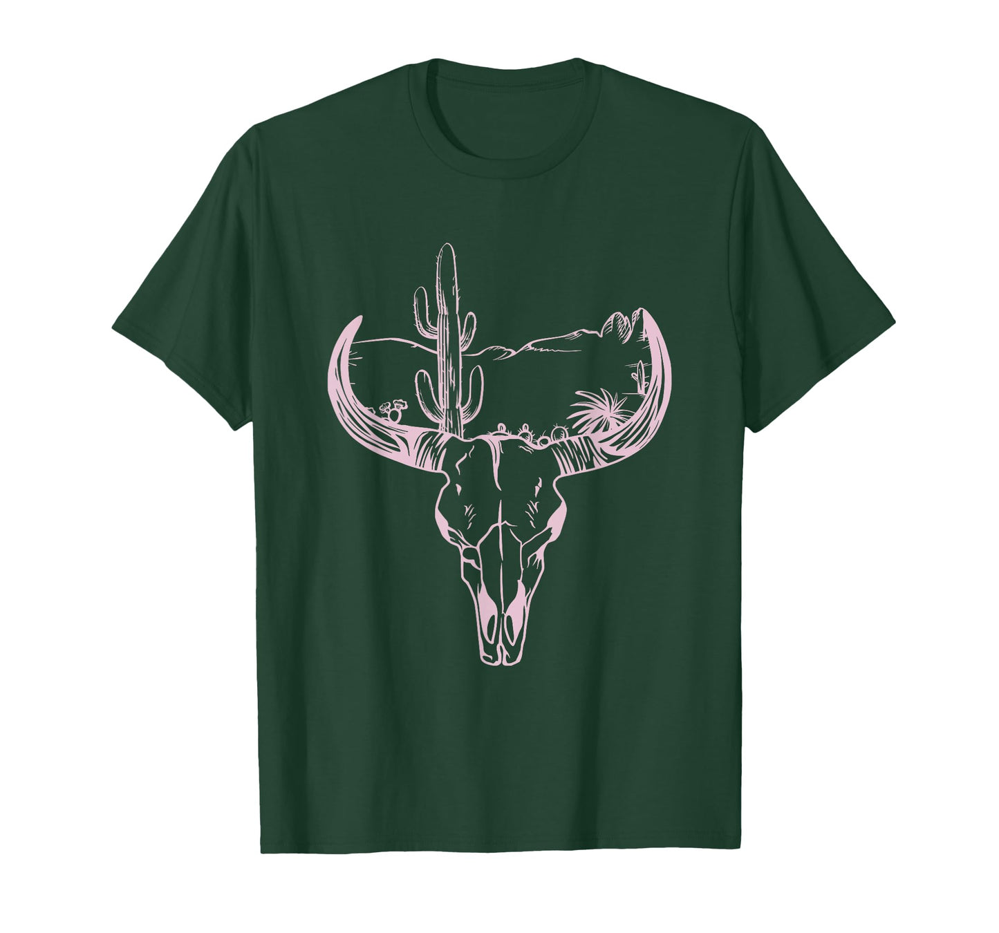 Cow Bull Skull Western Country Desert Longhorn Girls & Women T-Shirt
