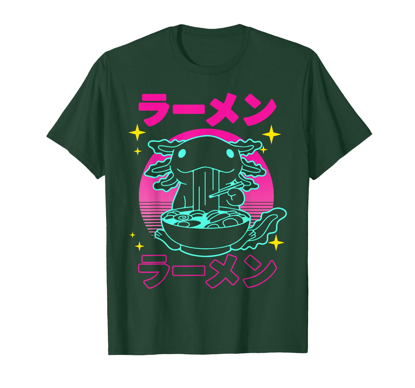 Kawaii Axolotl Ramen Japanese Funny Axolotl Anime Boys Teens T-Shirt